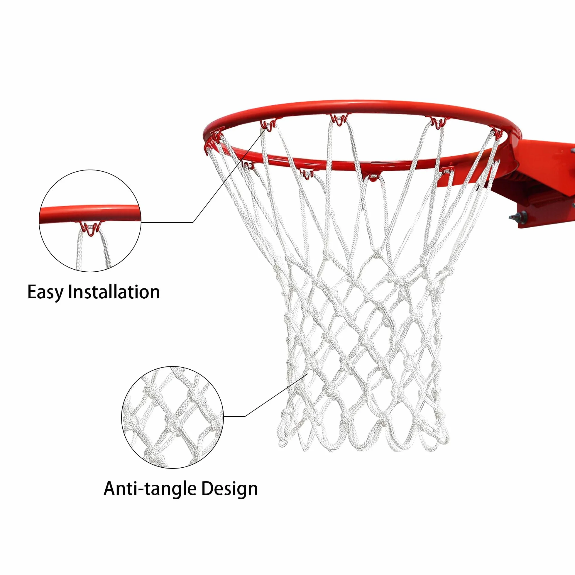 Red de Baloncesto 2 Piezas 12 Bucles Tamaño Estándar Reemplazo para Canasta
