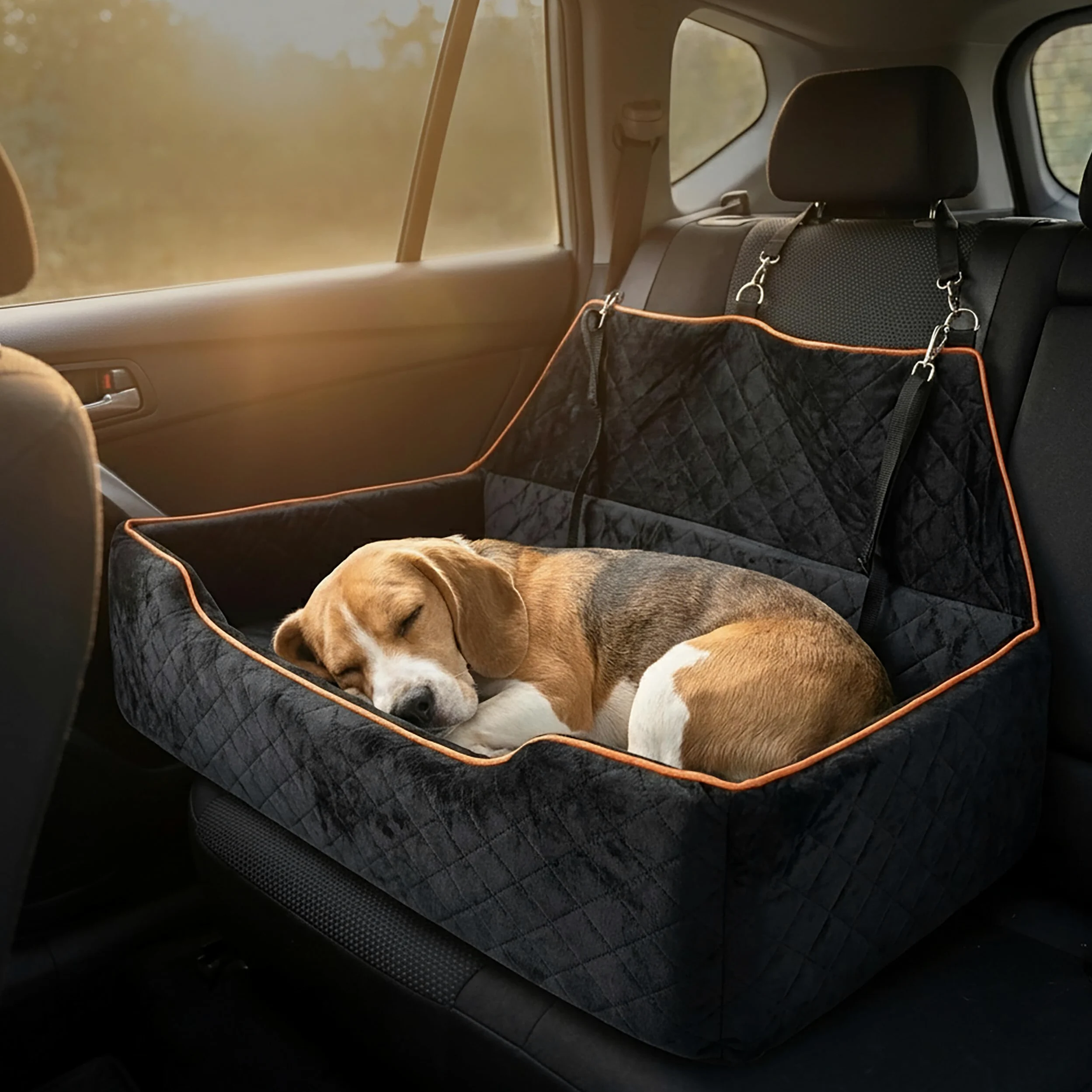 Relaxdays Asiento de Coche para Perros, Maletero y Asiento Trasero, Negro | perros grandes de hasta 60 kg, XXL, protección para el maletero, dimensiones: (Al x An x Fon) 20 x 110 x 50 cm