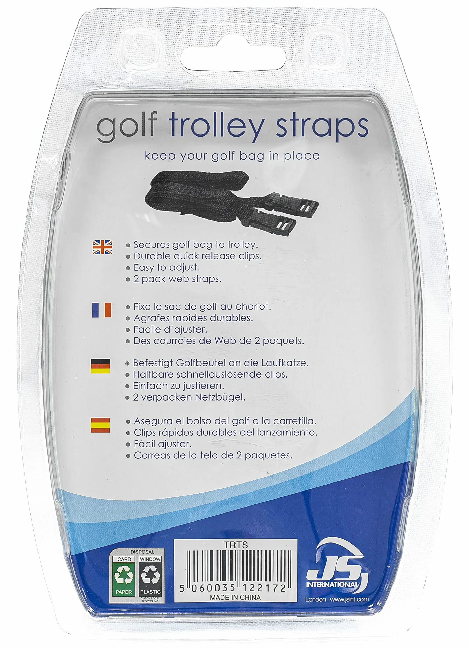 Longridge Golf Trolley Correas con Clips