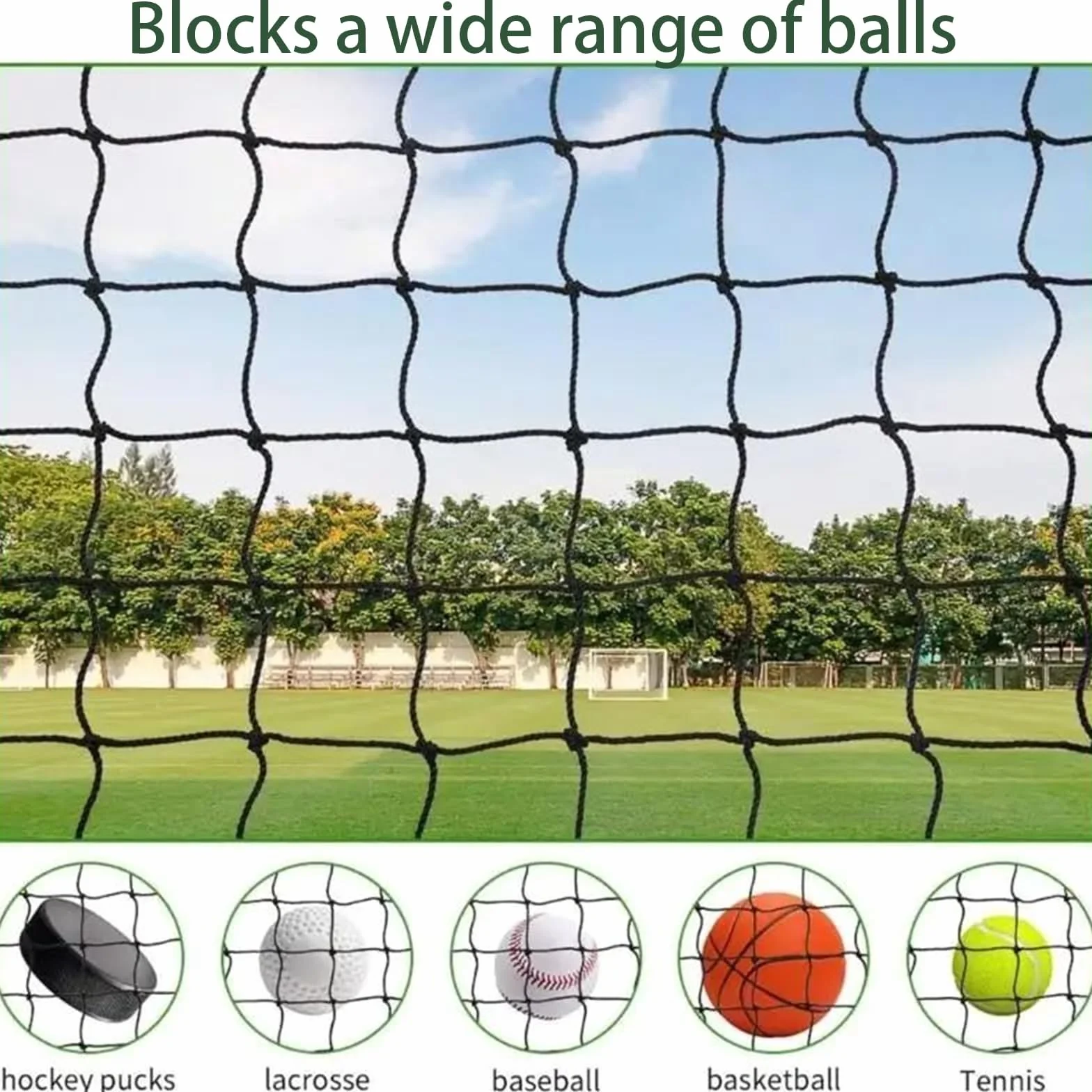 Red de Barrera 4x5m Malla 5x5cm para Prácticas Deportivas Fútbol Béisbol
