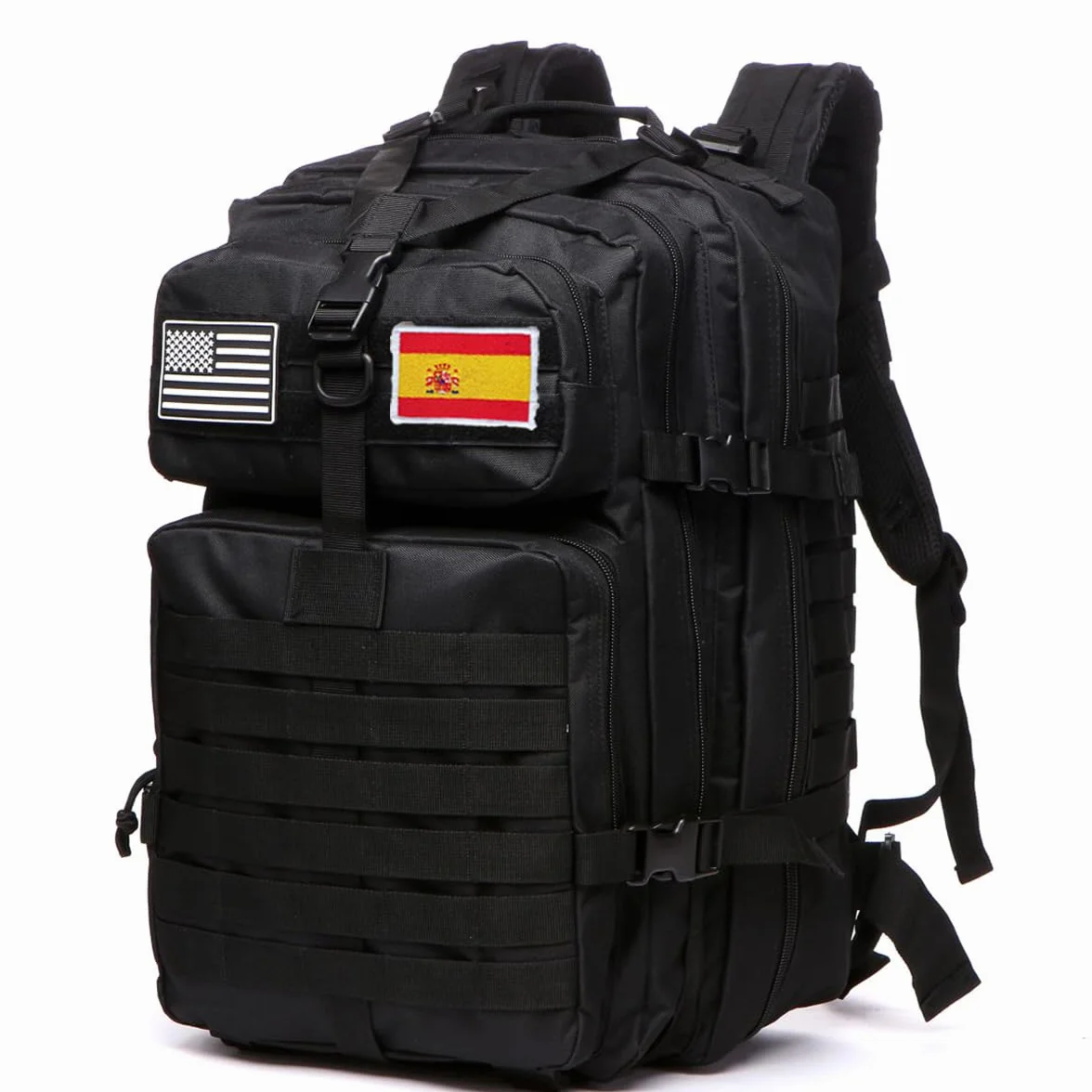 Mochila Tática 50 Litros con Sistema Molle Impermeable Militar para Emergencias Caza Senderismo Acampada (Negro)