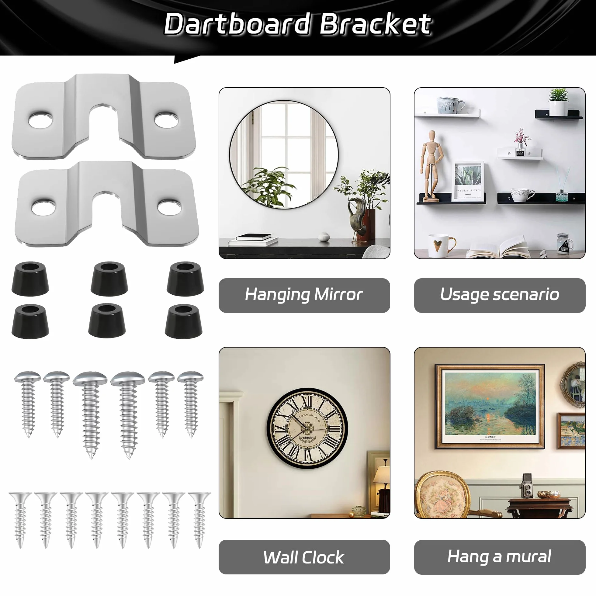 CyeeLife Juego de 2 soportes de pared para tablero de dardos de acero