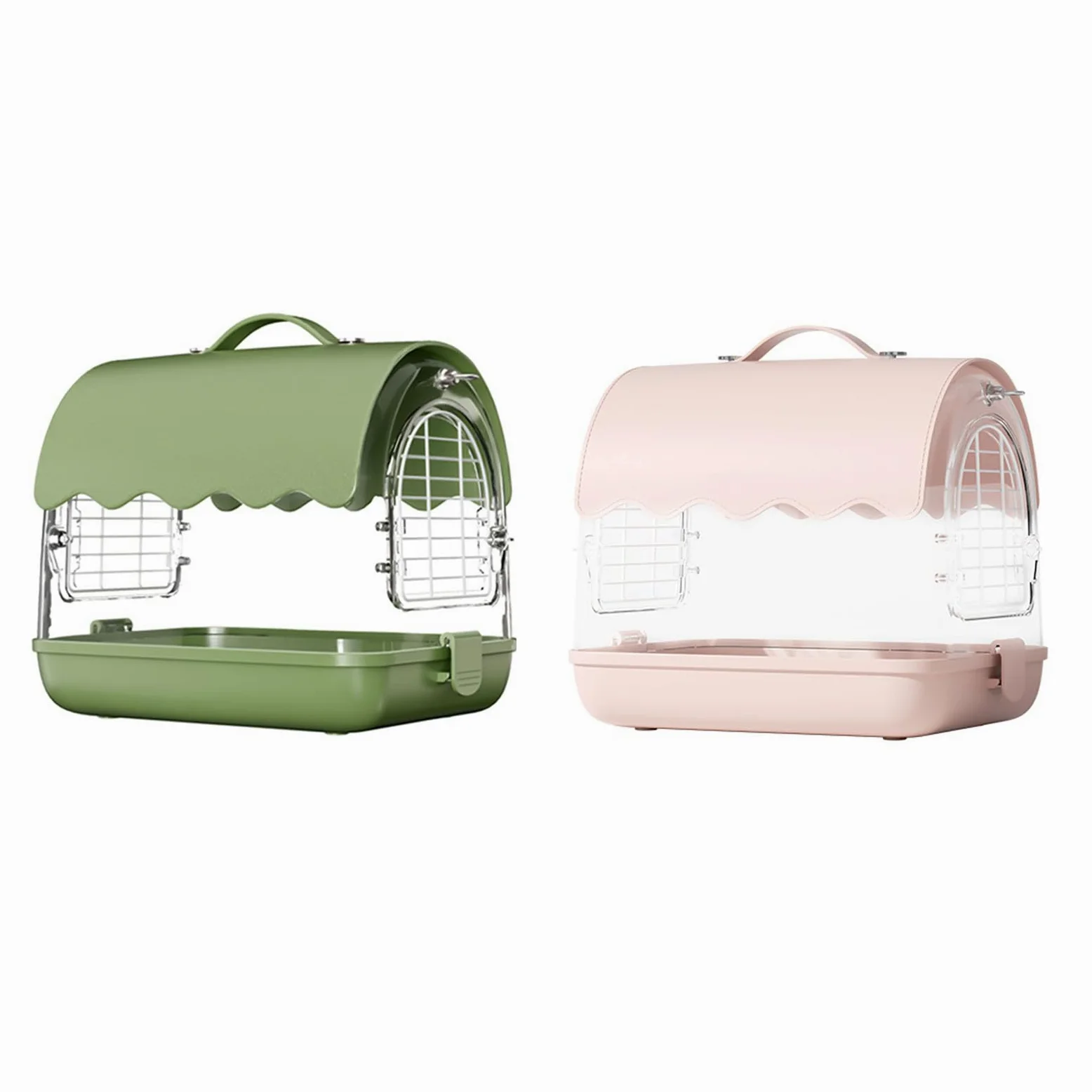 Transportadores de pájaros acrílicos para pájaros pequeños, jaula de seguridad para loros de jardín para loros de agapornis, jilgueros, jaula ventilada para loros