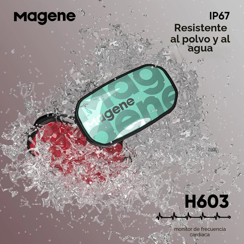 Magene H603 Monitor de frecuencia cardíaca Correa para el Pecho IP67 Impermeable Bluetooth 4.2 Ant+
