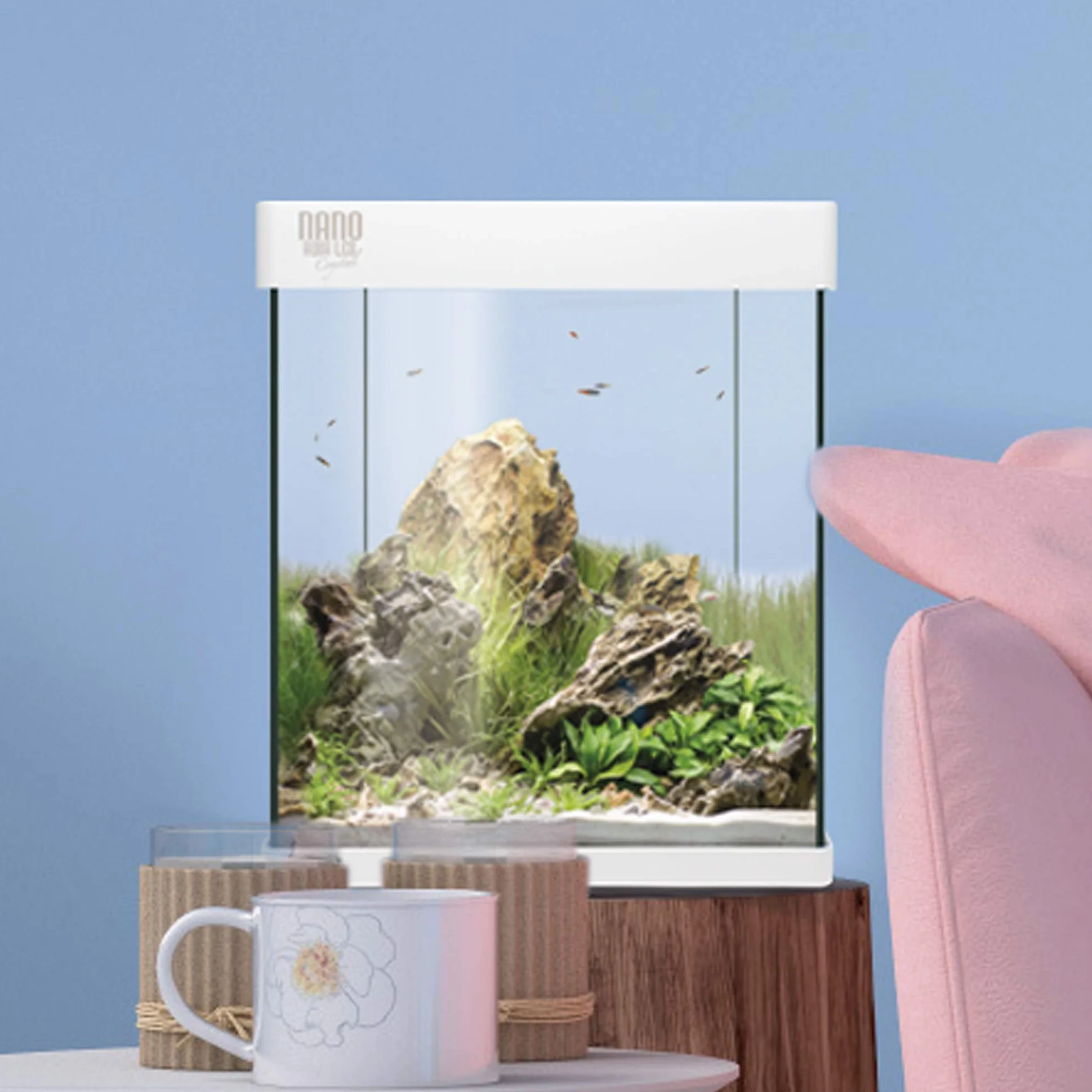 ICA KNA30 NANO Aqualed Crystal - Kit acuario, Blanco