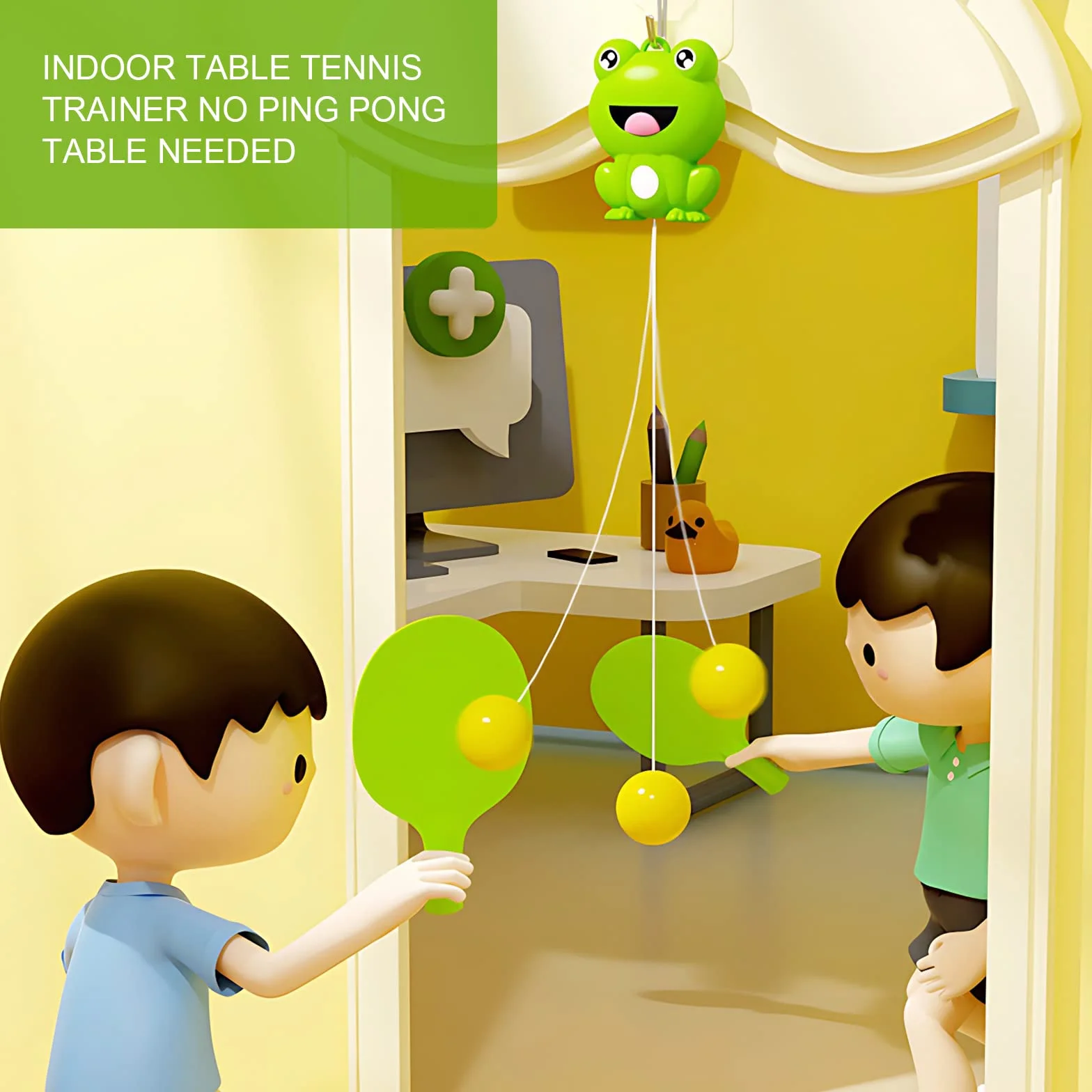 Entrenador de Tenis de Mesa para Colgar, Equipo de Entrenamiento de Ping Pong Ajustable Interior