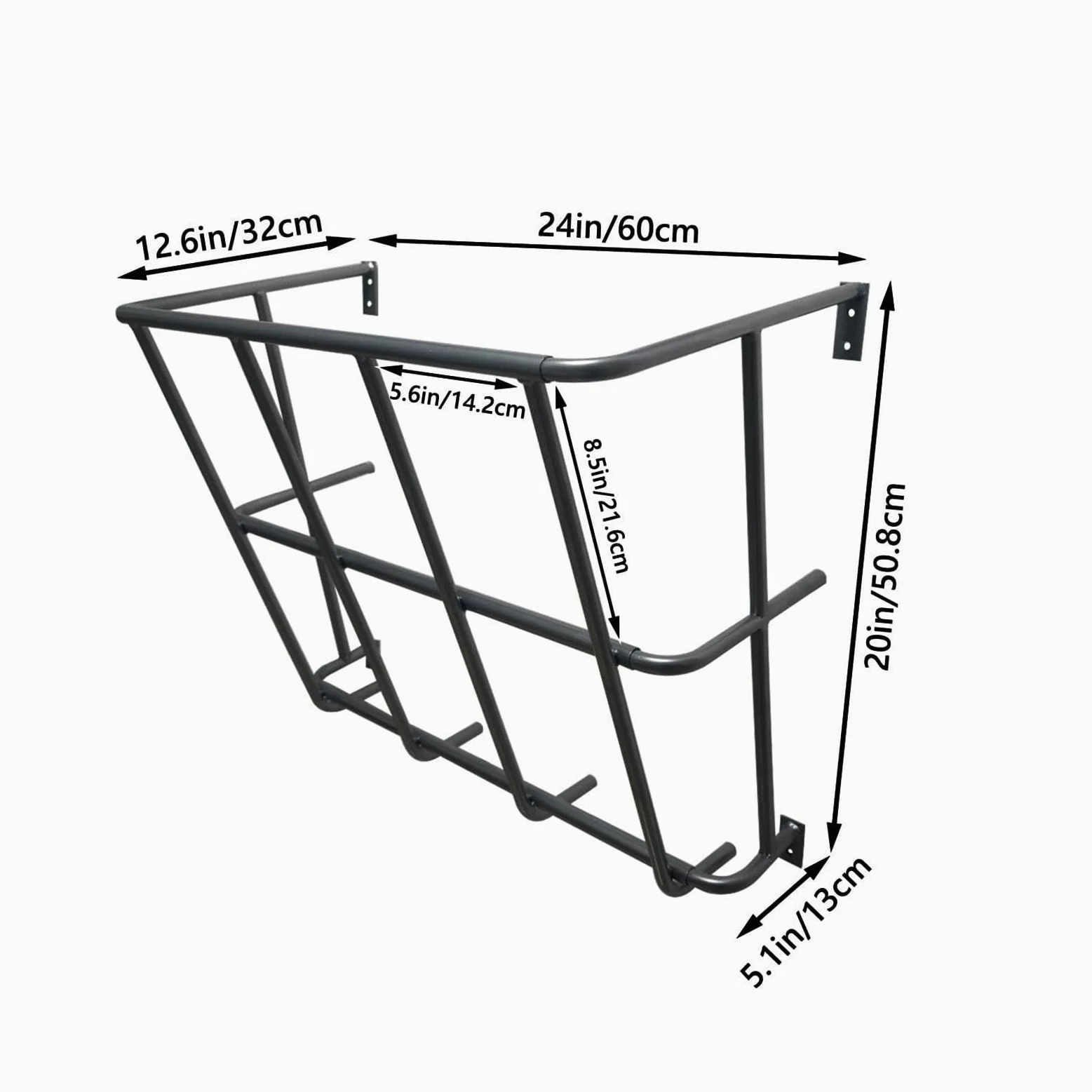 Alimentador de heno de cabra de aleación de aluminio resistente desmontable para heno para caballos de oveja y más, 24 x 20 x 12 pulgadas