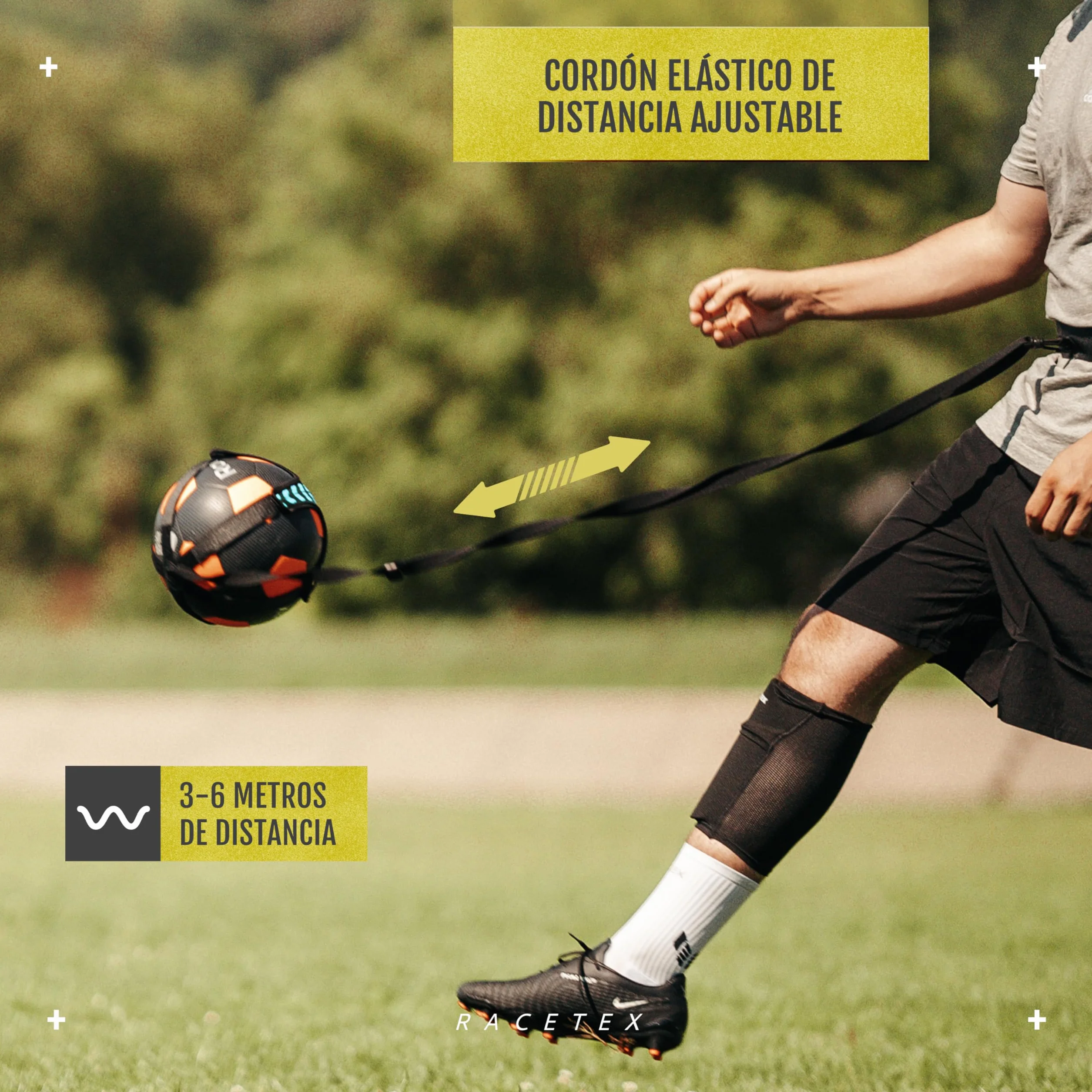 Racetex Cinturón Entrenamiento Niño Longitud Regulable Accesorios Fútbol para Futbolistas Regalo Entrenador Fútbol Niños Football Training Belt