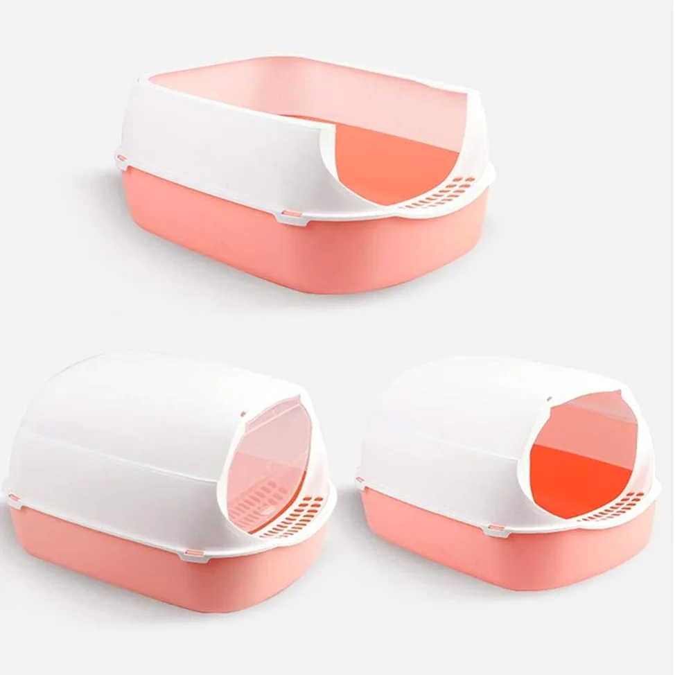 Cajas de Arena Caja Cerrada Completa Caja de Arena de plástico Desodorante Gato Gatito Anti Splash Inodoro Interior Limpio Arena Bedpan Cuenca Gatos Suministros de Limpieza Arenero ​Gatos