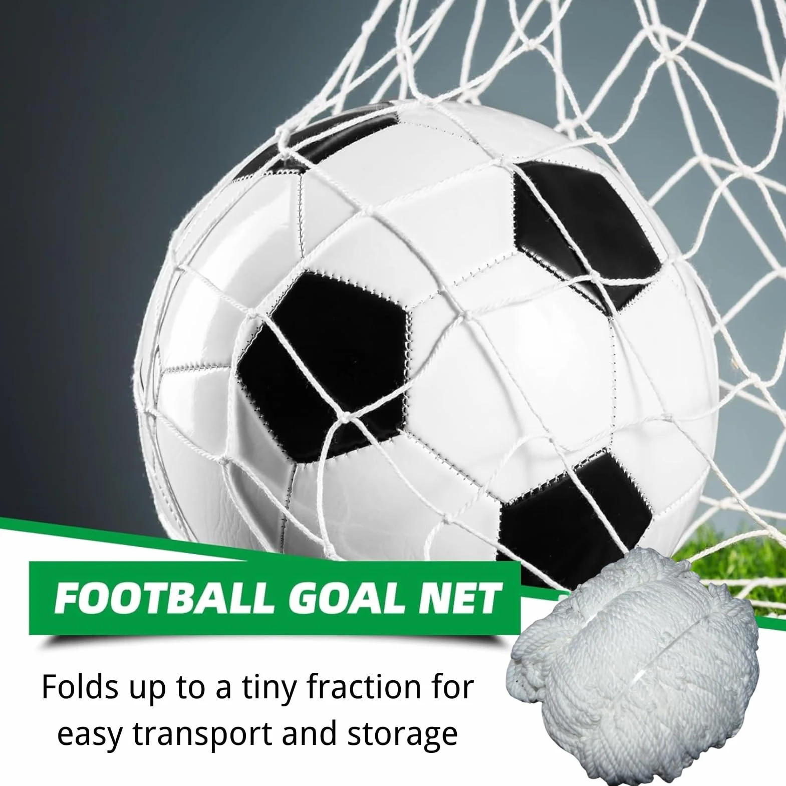 Red de Portería de Fútbol 3,6 x 1,8 m Fibra de Polipropileno para Patio Trasero Escuela Club