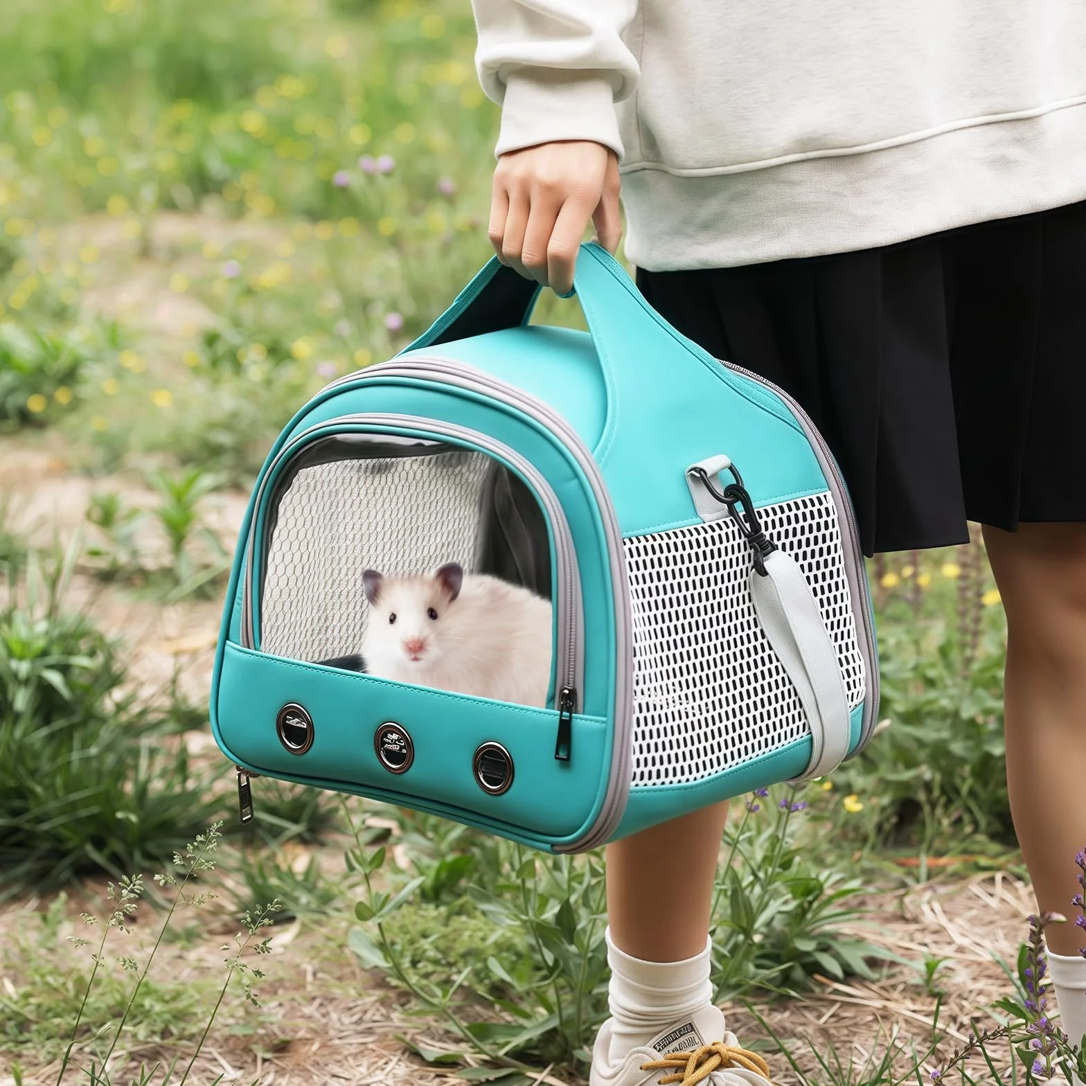 Transporttasche Katze, Transporttasche für Katze Hund, Katzentransporttasche mit Schultergurt Transportbox für Katze Hund, Transportbox Kaninchen Katze, Tragetasche für Haustiere 30 * 27 * 21 CM