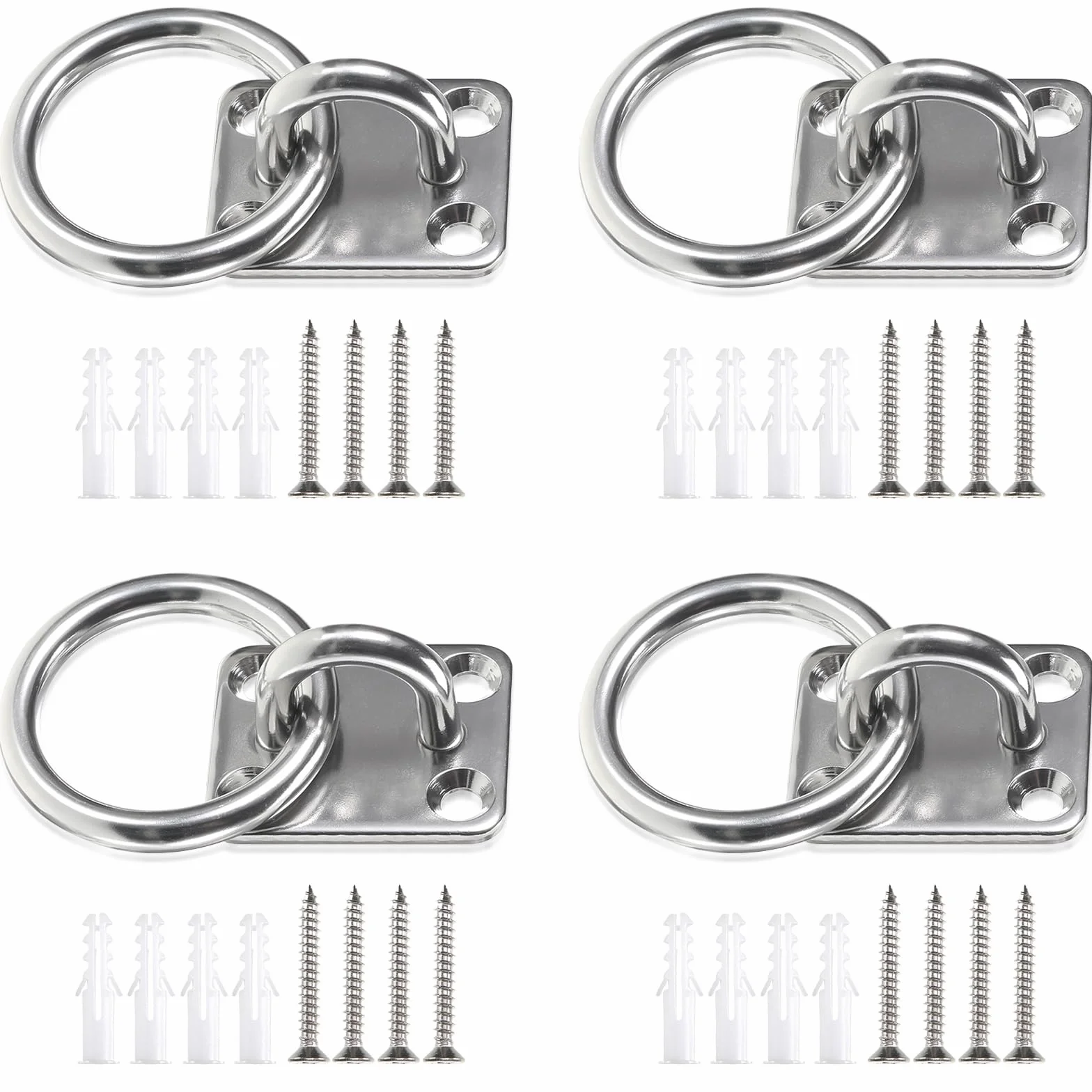 Anillos de amarre para caballos galvanizados con placa de atornillado