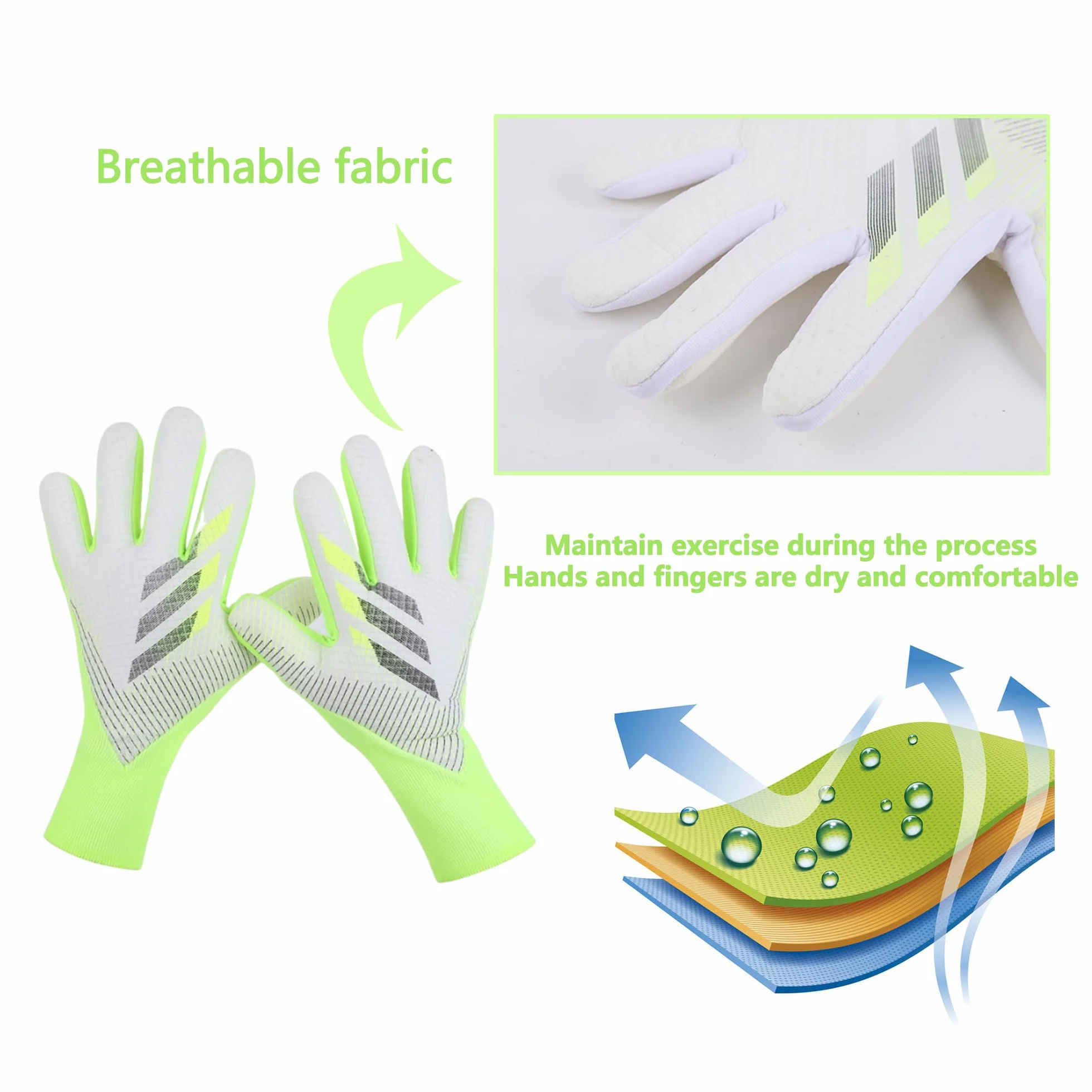 Guantes Portero Transpirable Látex Grueso Antideslizante Talla 7-10