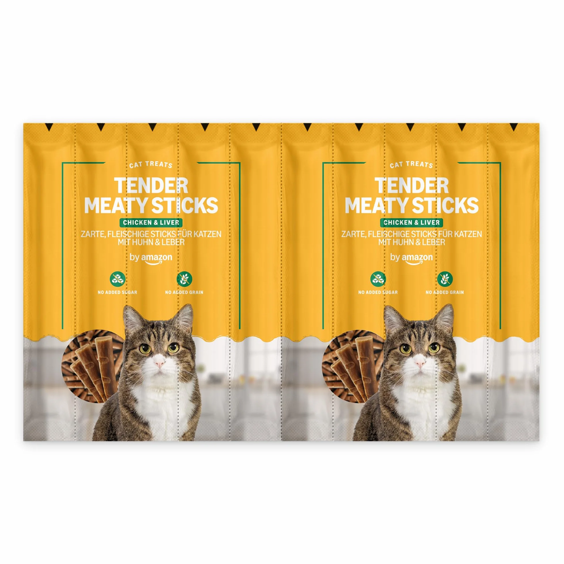 by Amazon - Palitos de Pollo e hígado para Gatos, 50 g