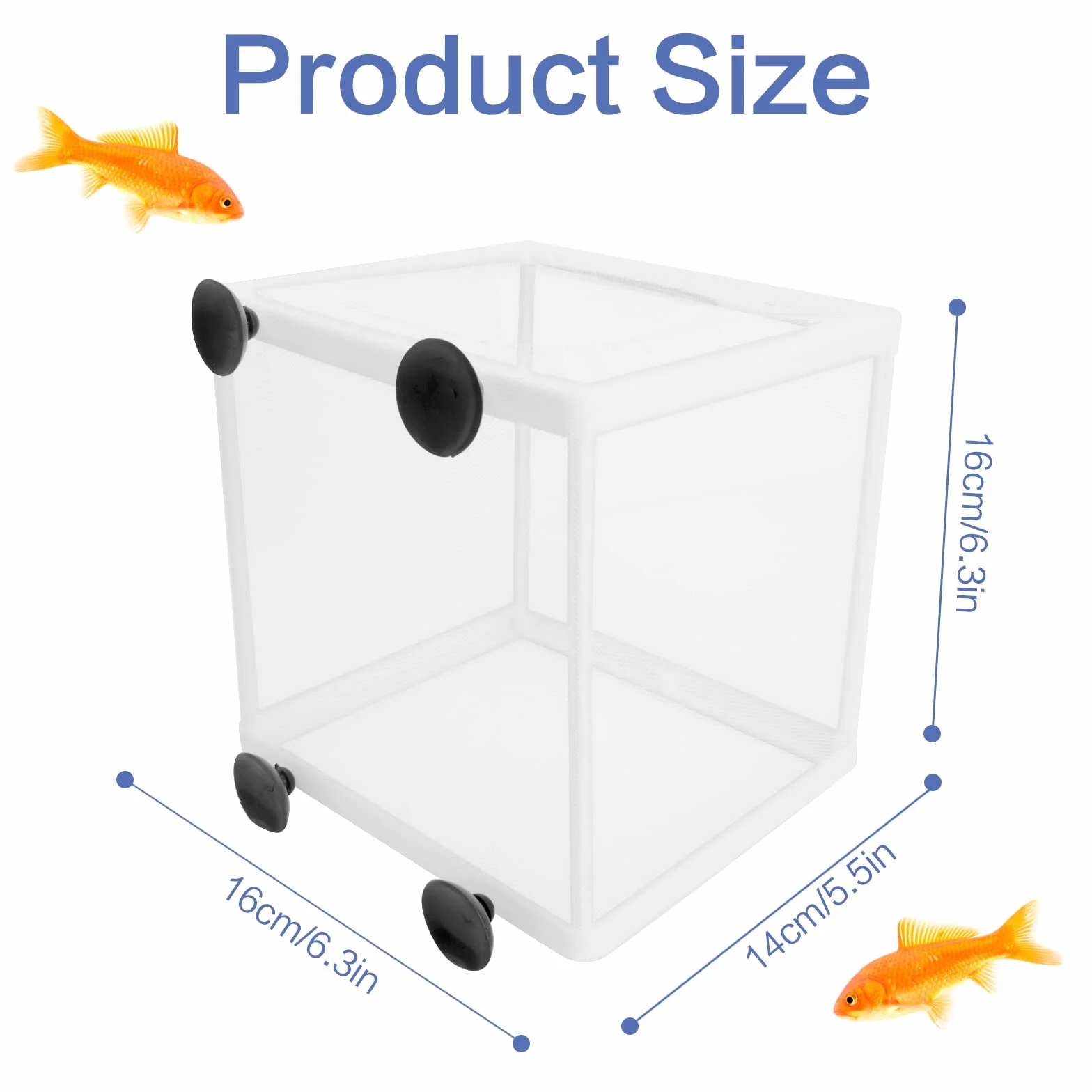 2Pcs Caja de Cría e Incubadora de Peces para Acuario - Aislamiento Con Ventosas y Red de Protección para Bebés