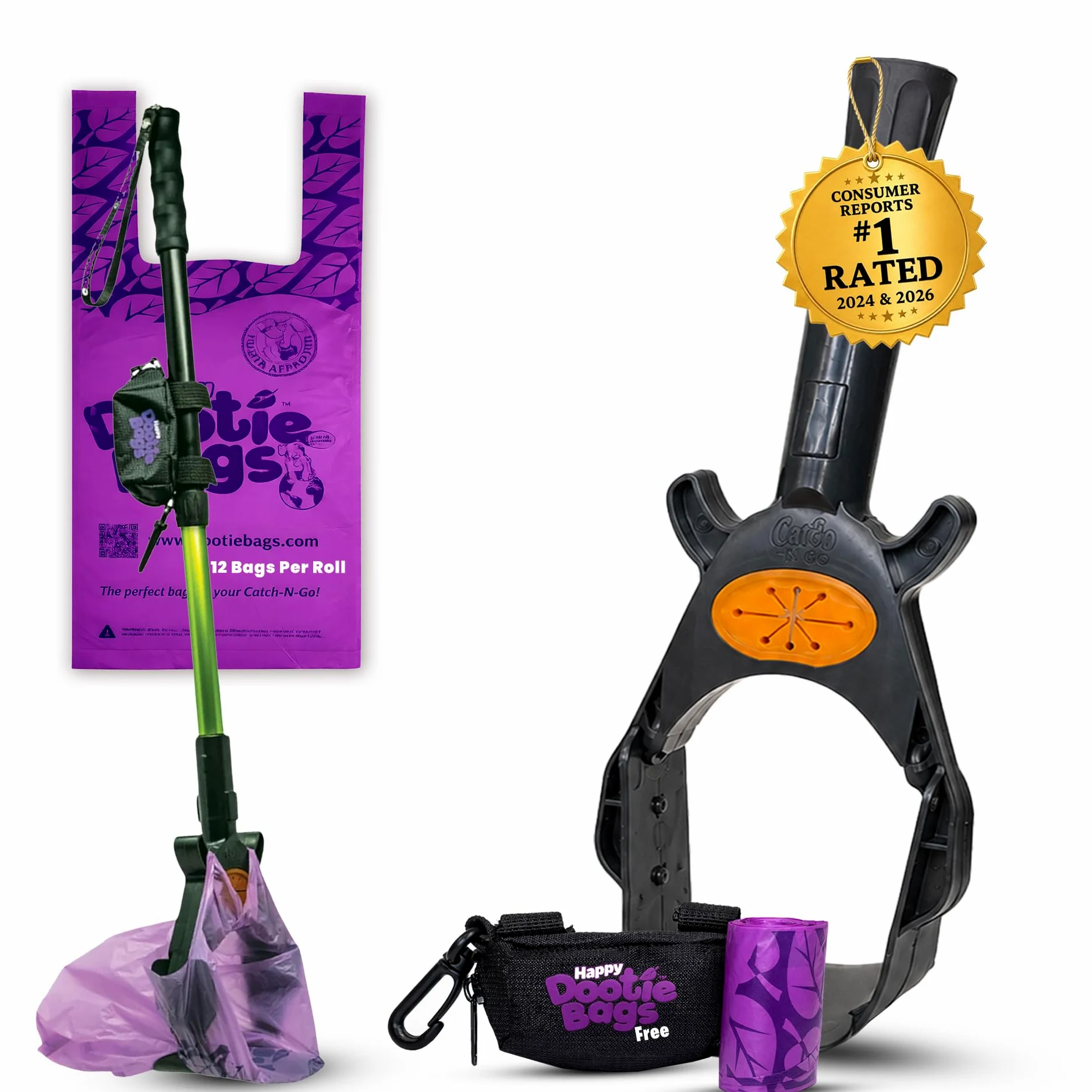 GOGO Stik, la limpieza total de Pooper Scooper. Guardar y utilizar cualquier tipo de bolsa – cuchara y recoger hasta bolsa llena.