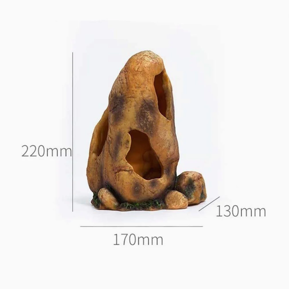 Escondite de Serpientes, escondite de Caja de Reptiles para Acuario de Anfibios, decoración de Esquina de hábitat, escondites de Tortugas, Serpientes y lagartos (17 * 13 * 22cm)
