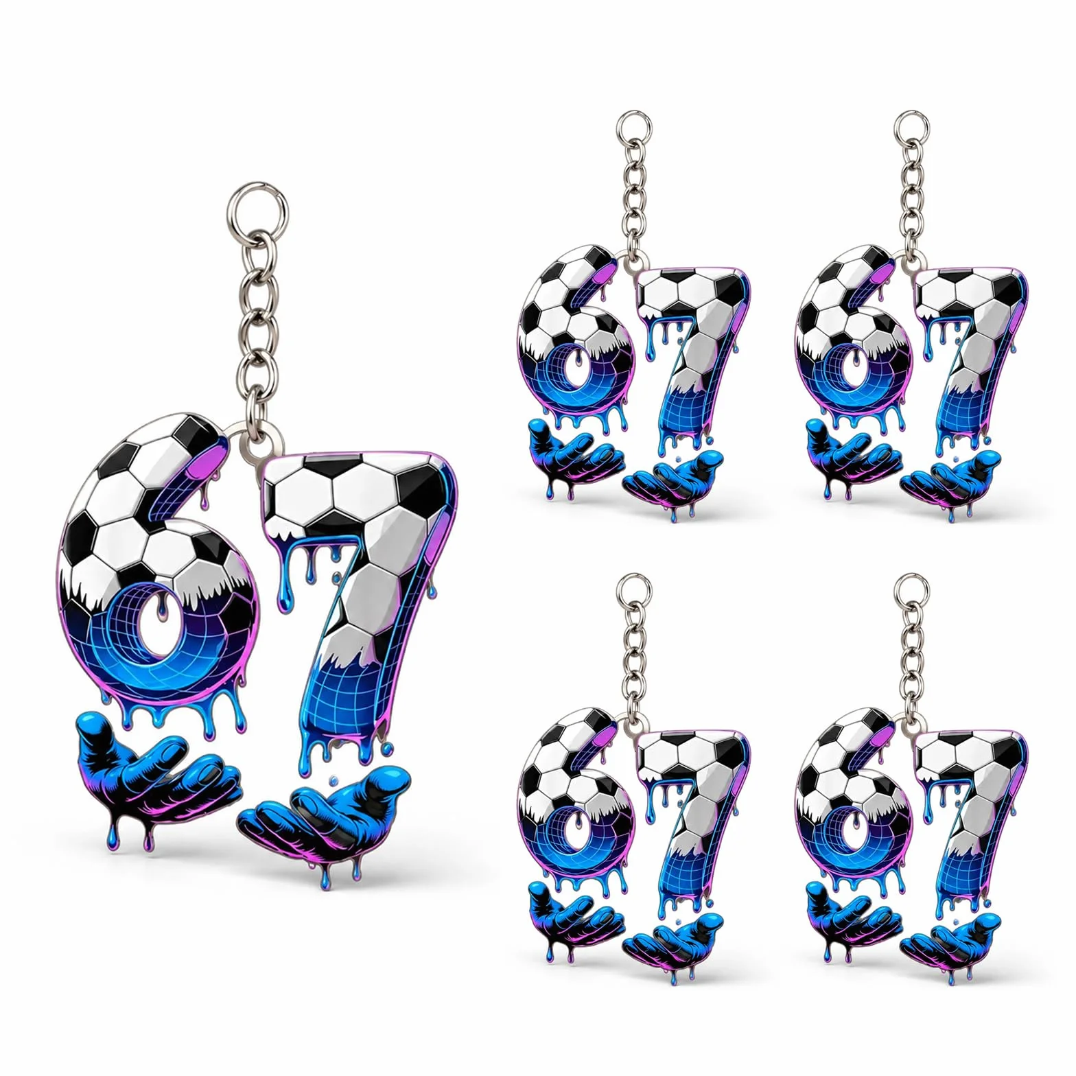 Pack de 5 Llaveros de Fútbol, Llavero Balón Giratorio 2026, Accesorio para Fans