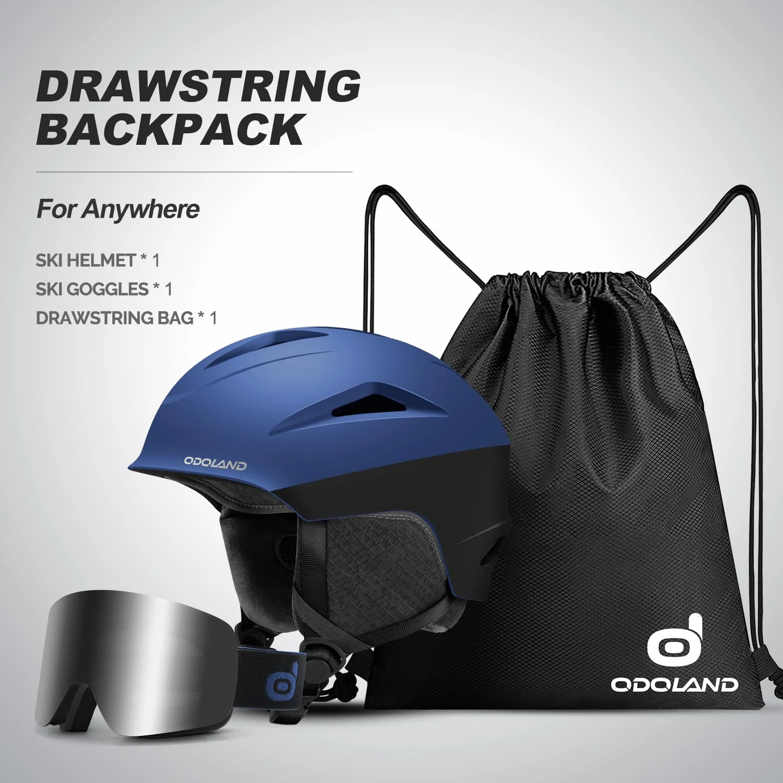 Odoland Casco Esquí con Gafas, Deportes Invierno 10 Orificios Ventilación Forro Extraíble Tamaño Ajustable