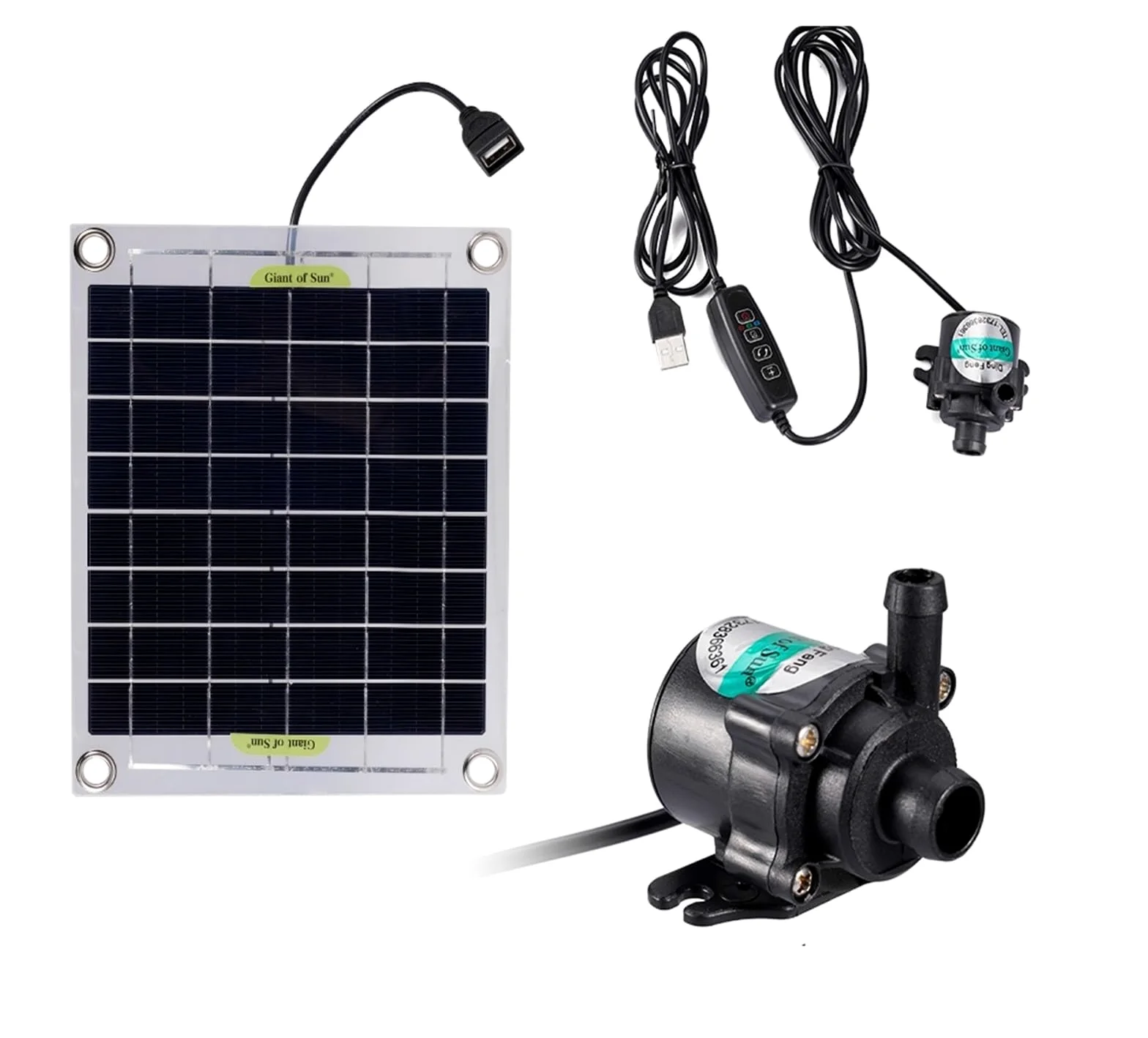 Bomba de agua Solar de 50W, Panel Solar sin escobillas, Kit de piscina de agua for peces, decoración de jardín de 12V, fuente alimentada por piscina, estanque, acuario(With 10A controller)