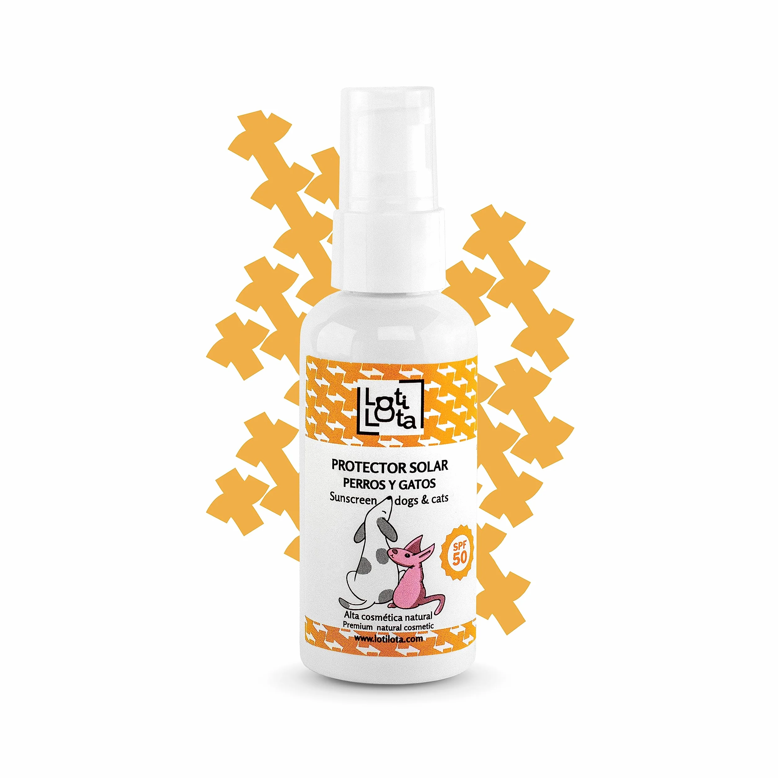 Protector Solar 50 para Perros y Gatos - 60 ml - Máxima Protección Solar - Resistente al Agua - Hidrata y Protege - pH Neutro
