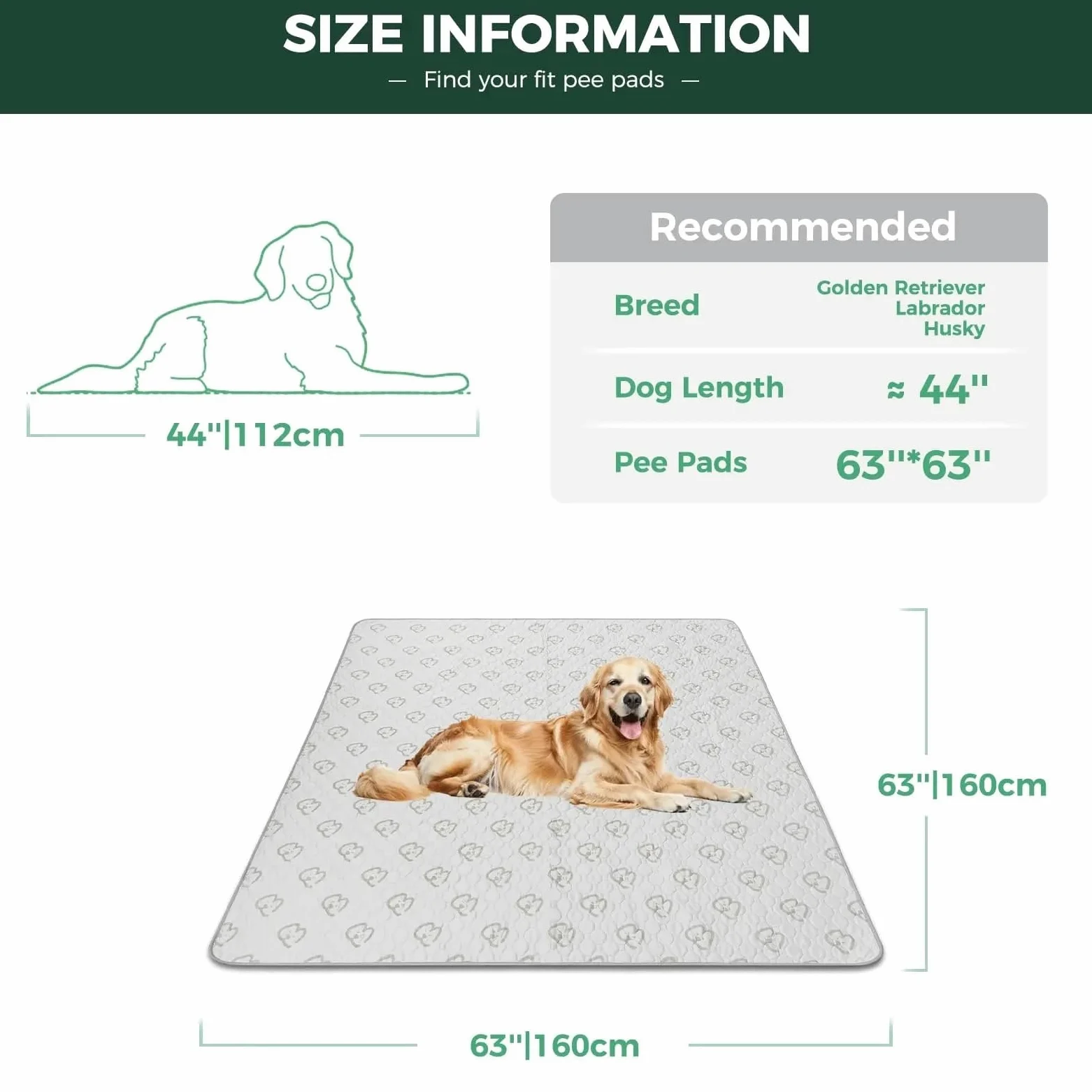 Almohadillas Reutilizables Para Perros Almohadillas lavables for orinar for perros, almohadillas for cachorros con súper absorbentes for jaula, entrenamiento, sofá/cama, Alfombra Perro(71inch x 43inch