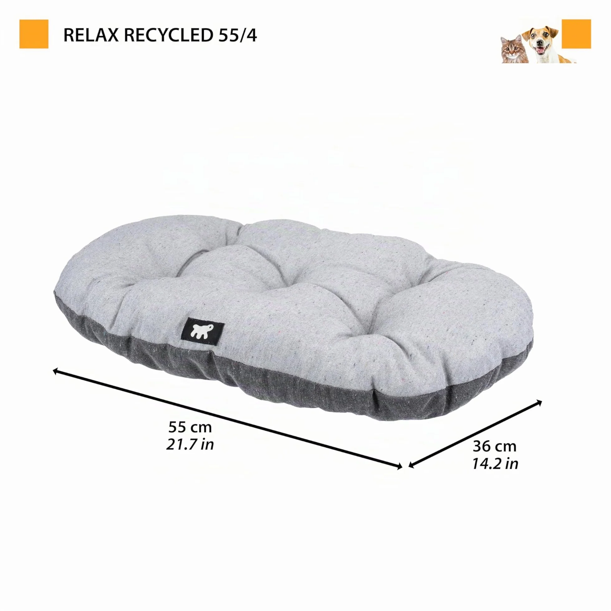 Ferplast Cama para Perros y Gatos, Cojín para Perros pequeños, Cojin para Gatos, Alfombra para casetas y Coches - Lavable - en Algodón con Suave Acolchado, 55 x 36 cm. Marrón