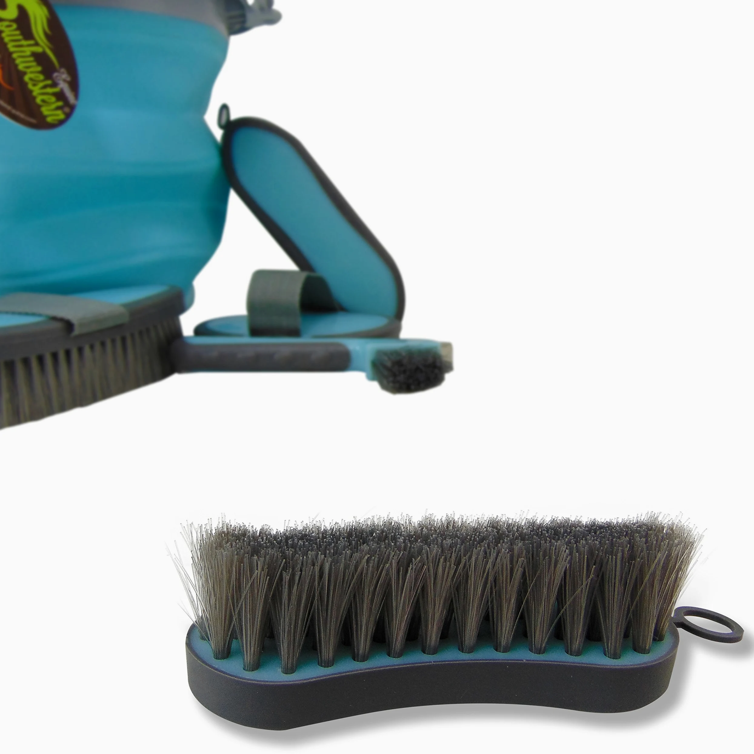 Southwestern Equine - Kit de aseo plegable de 10 litros y 5 herramientas de aseo – Turquesa