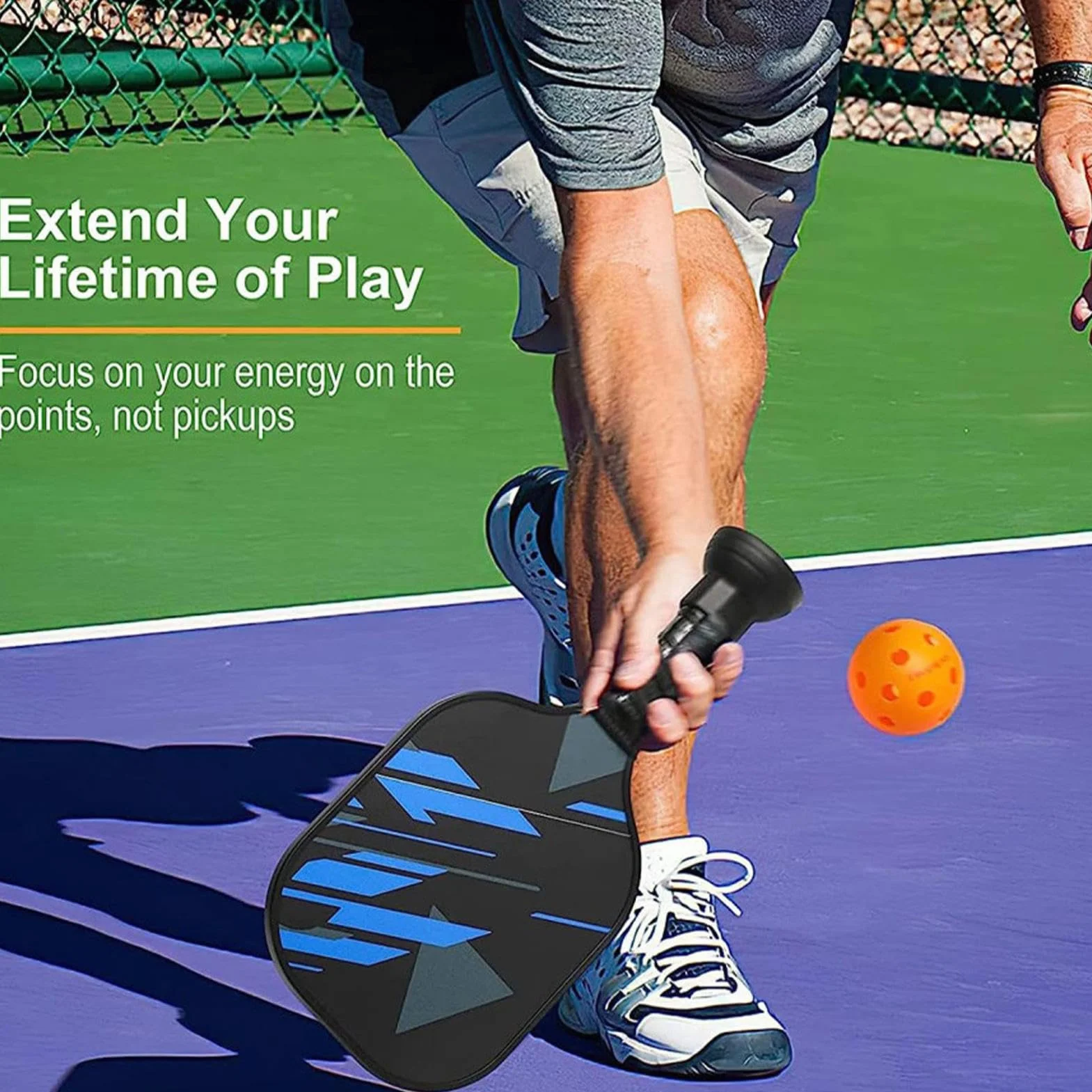 Tennis Ball Retriever, Portable Tennis Picker, Table Tennis Suction, Court Accessory