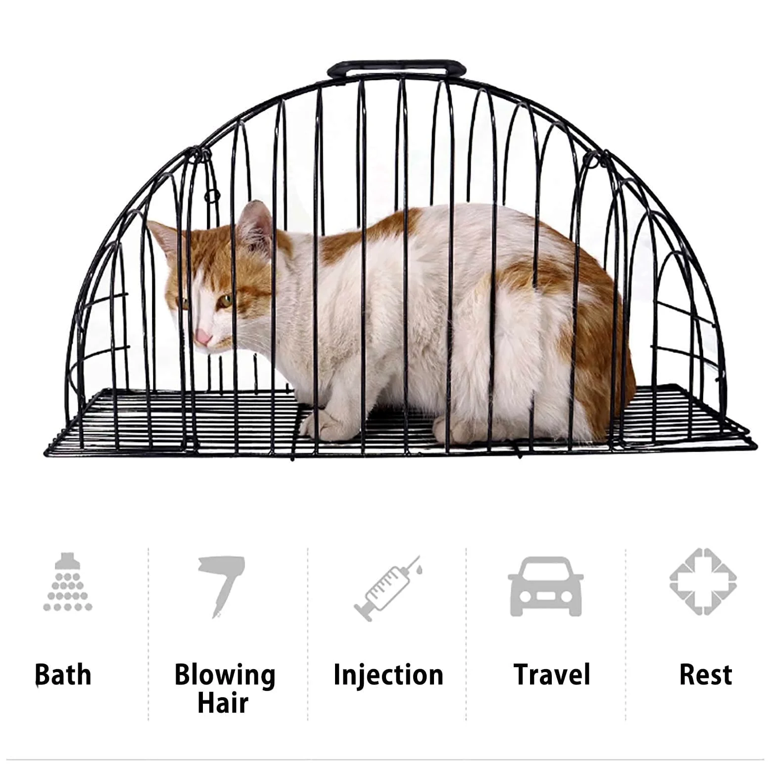 Jaula para Gatos, baño para Gatos, Bolsa de Aseo para Gatos, Ducha para Gatos, baño para Perros, cortauñas, mordedor y rascador, Accesorio de Aseo para Cachorros (tamaño: XL)