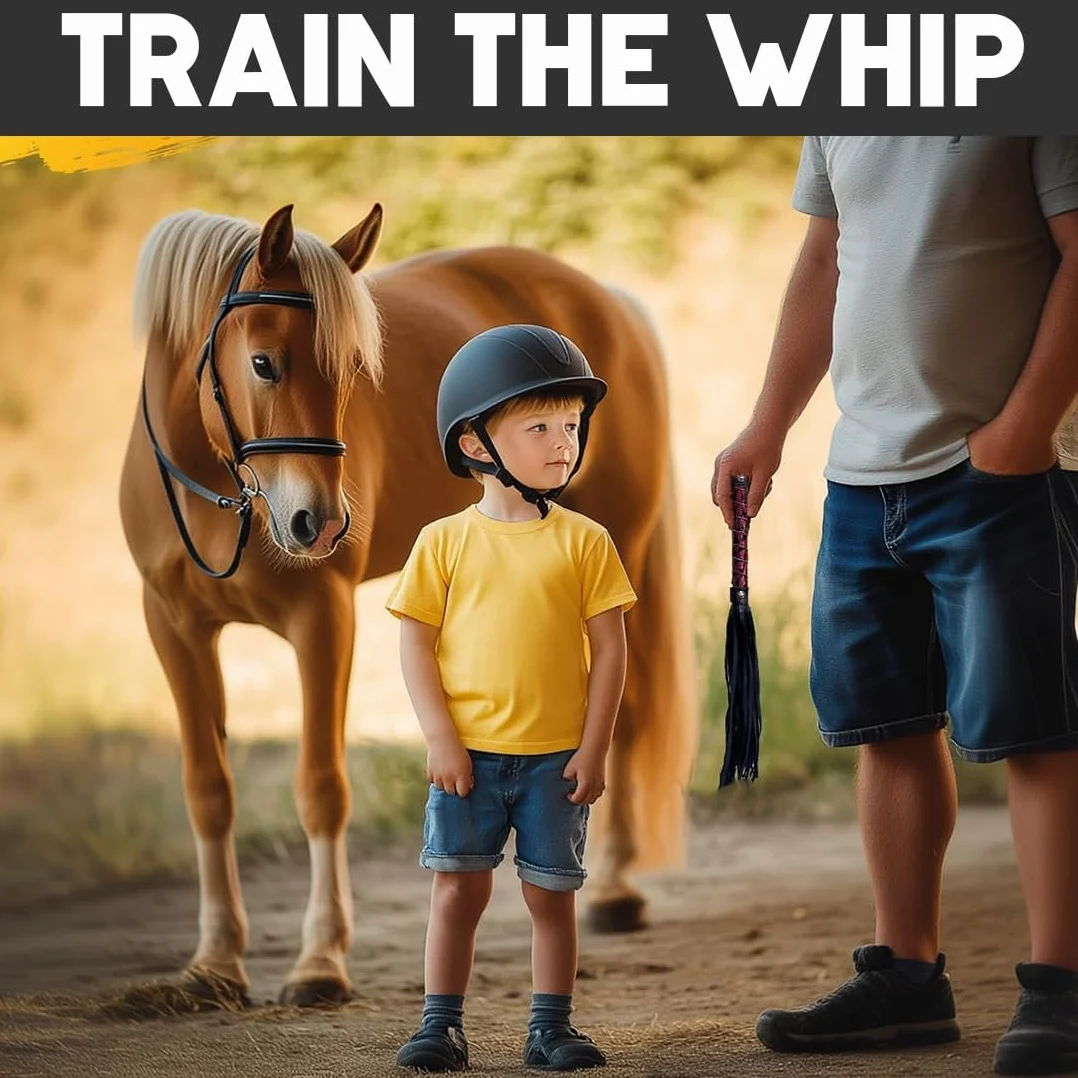 Látigo de Cuero PU para Caballos Herramienta de Entrenamiento Accesorios para Disfraces