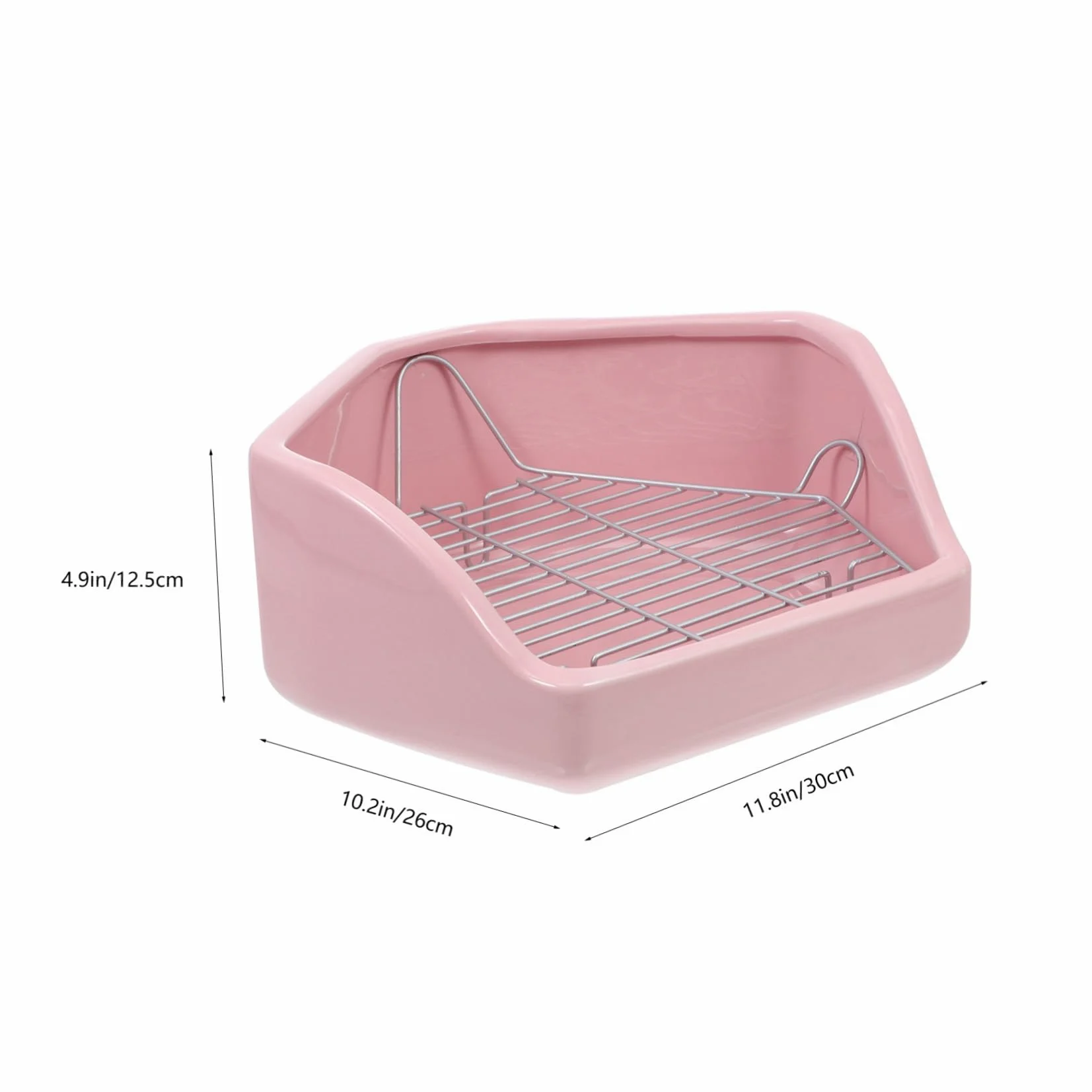 Orinal para Mascotas Antivuelco de Cerámica Extra Grande Baño Pentagonal para Conejos Cobayas y Hámsters Accesorio Higiénico para Pequeños Animales Fácil de Limpiar y Seguro