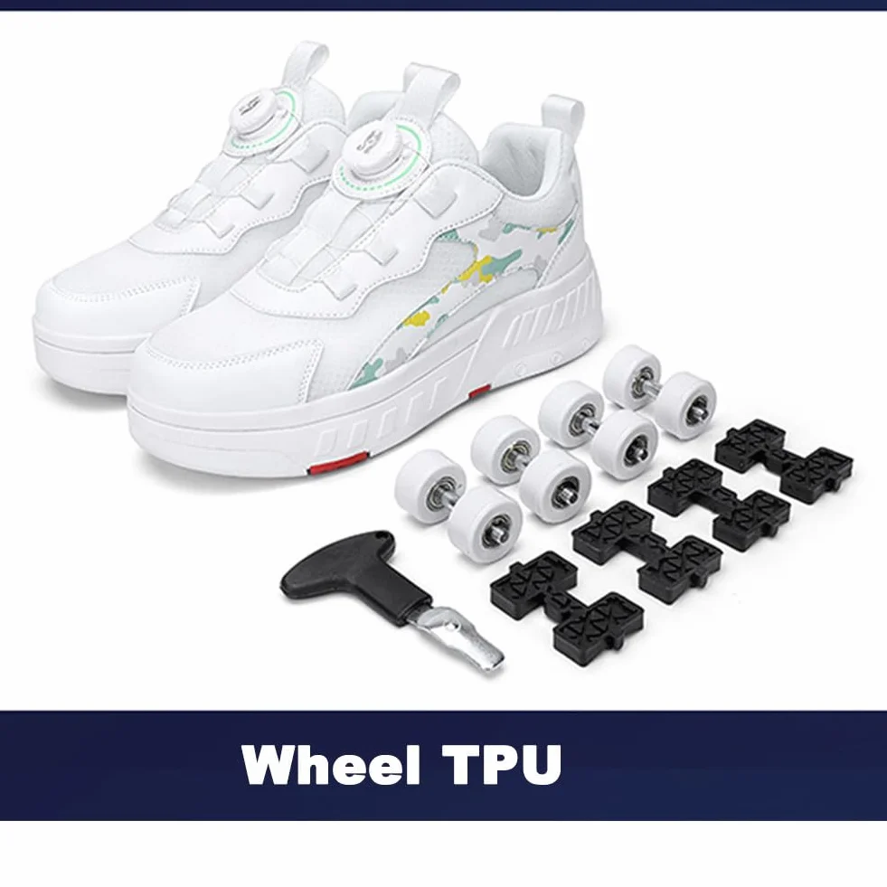 ENEN Zapatos con Ruedas Zapatillas con 4 Ruedas para Niños y Niña Exterior Patinaje Multifuncionales