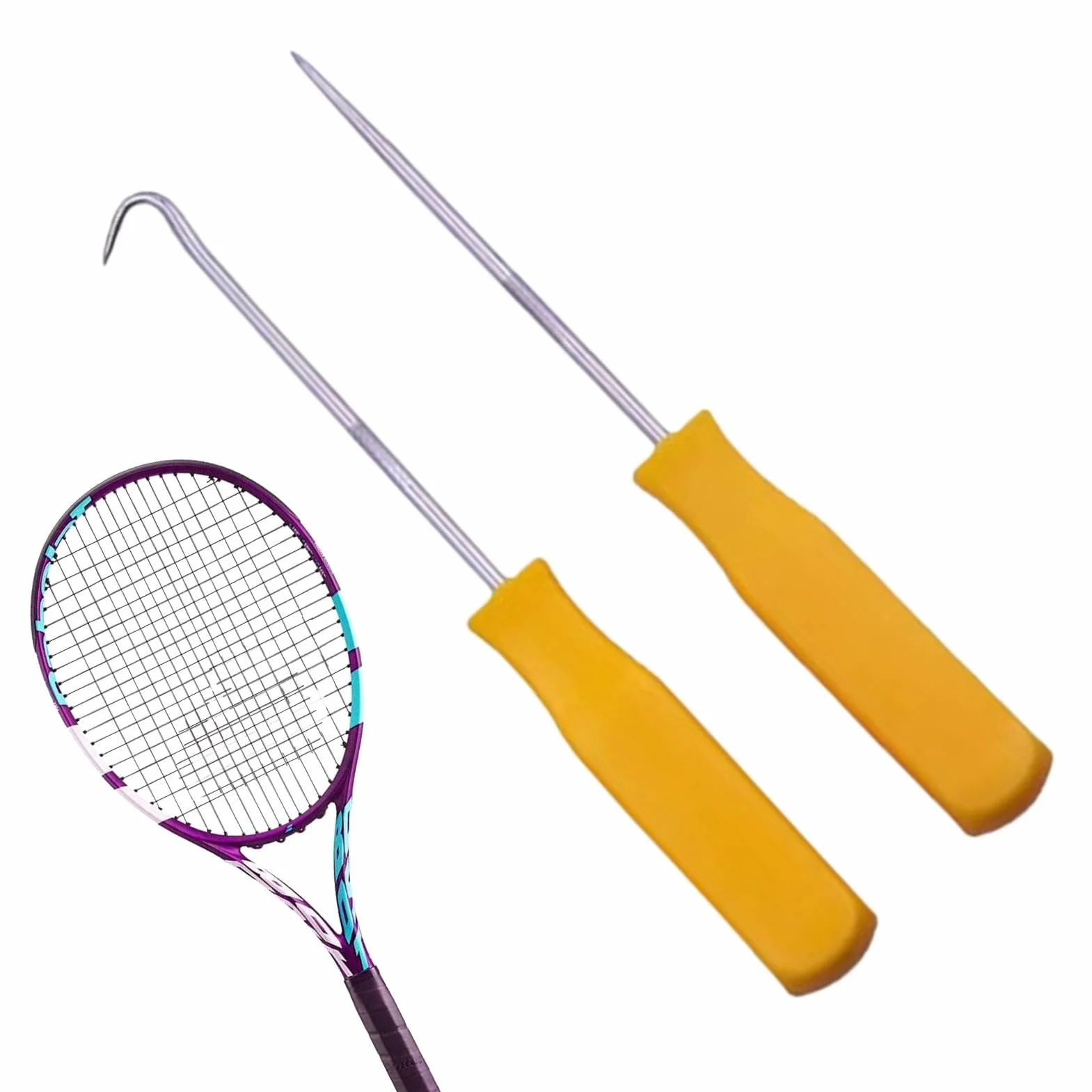 Juego de herramientas para raquetas de tenis y bádminton con cuerdas y gancho