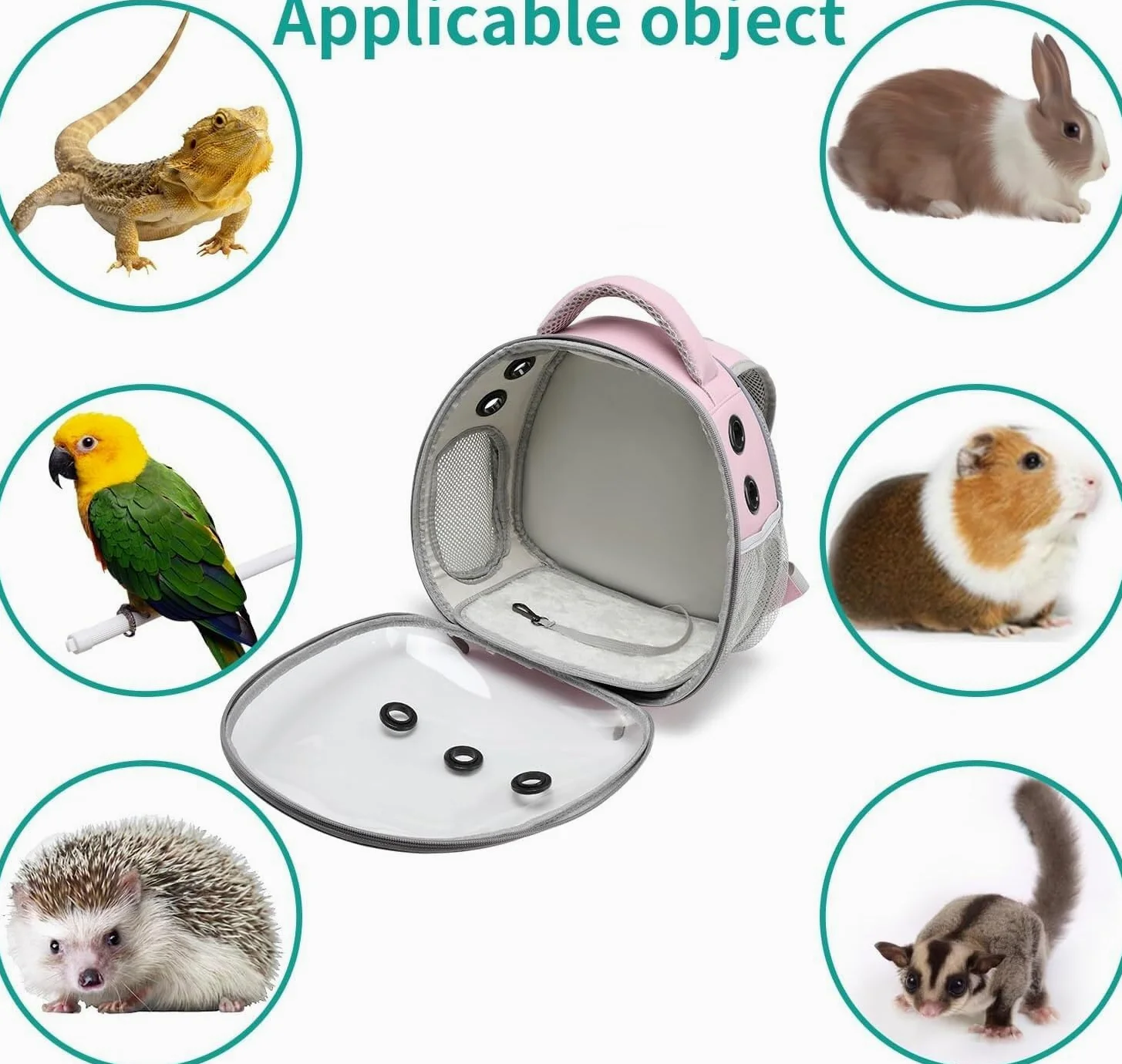 Transportin Gato Perro Mochila Portátil De Viaje para Animales Pequeños, Bolsa para Mascotas Hámster, Portador De Conejillo De Indias, Mochila para Pájaros Transportin Gato para Coche(B)