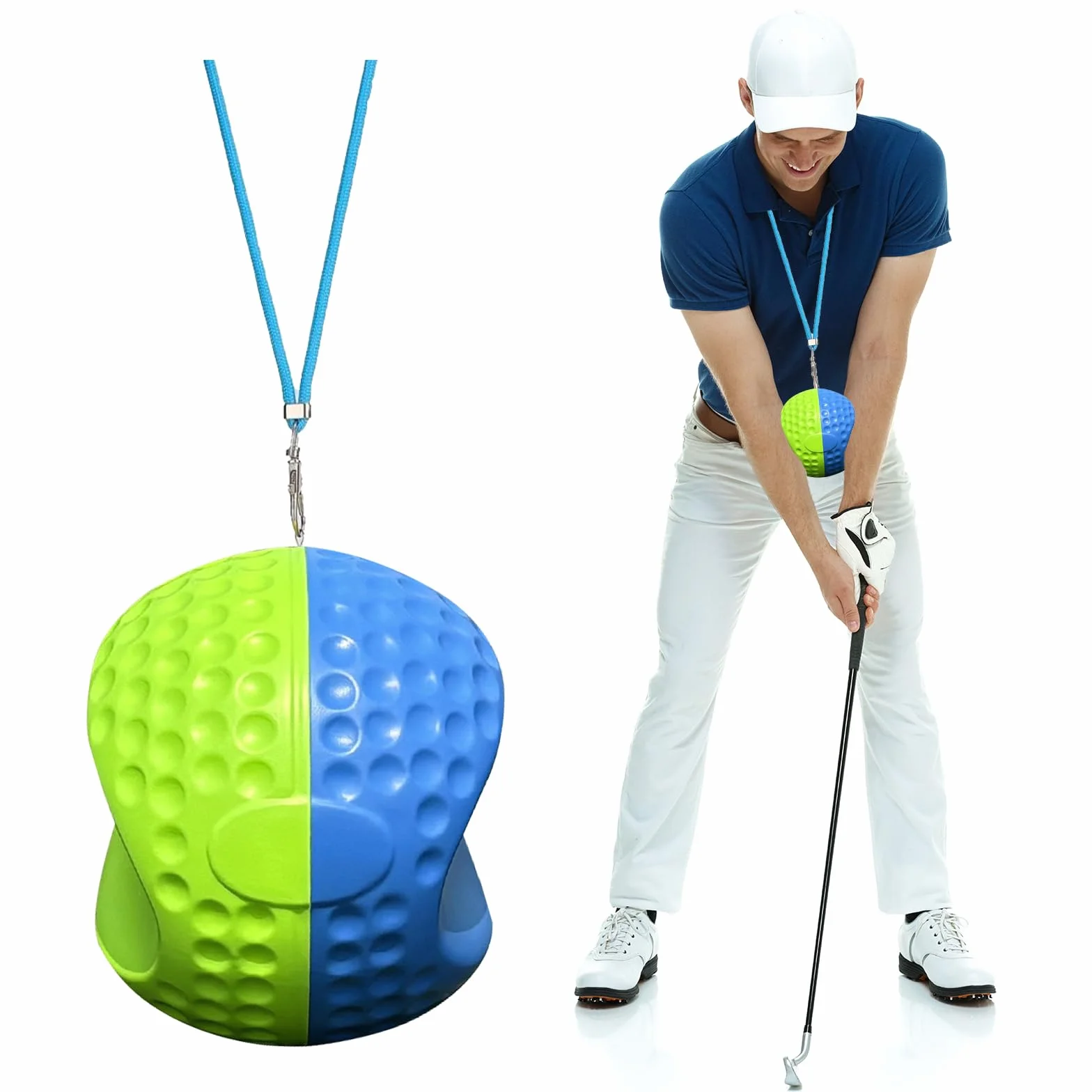 Entrenador de Swing de Golf Ayuda de Entrenamiento para Hombres y Mujeres Pelota de Accesorio