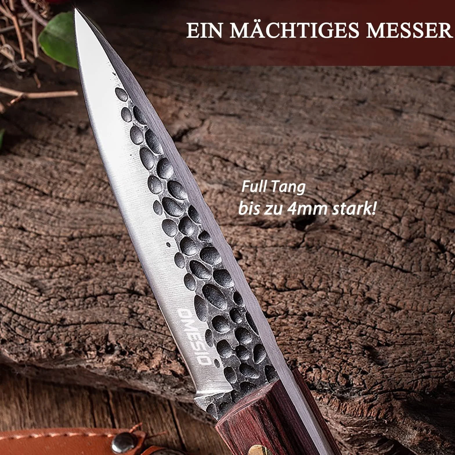 Bushcraft knife with sheath full tang outdoor small fixed blade