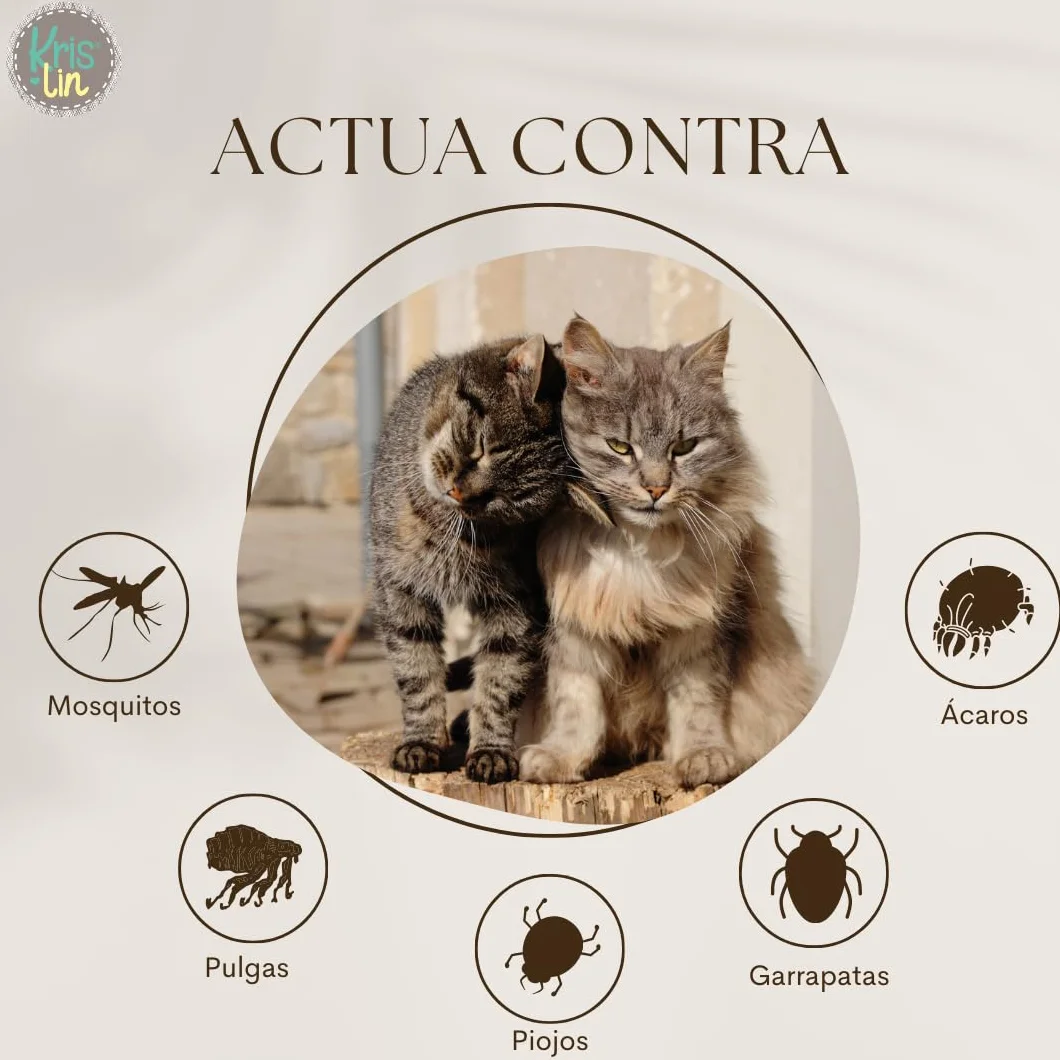 Pipetas Repel para Gatos con Margosa, Geraniol Y Lavandino, contra pulgas, garrapatas e Insectos, Blister con 2 Unidades