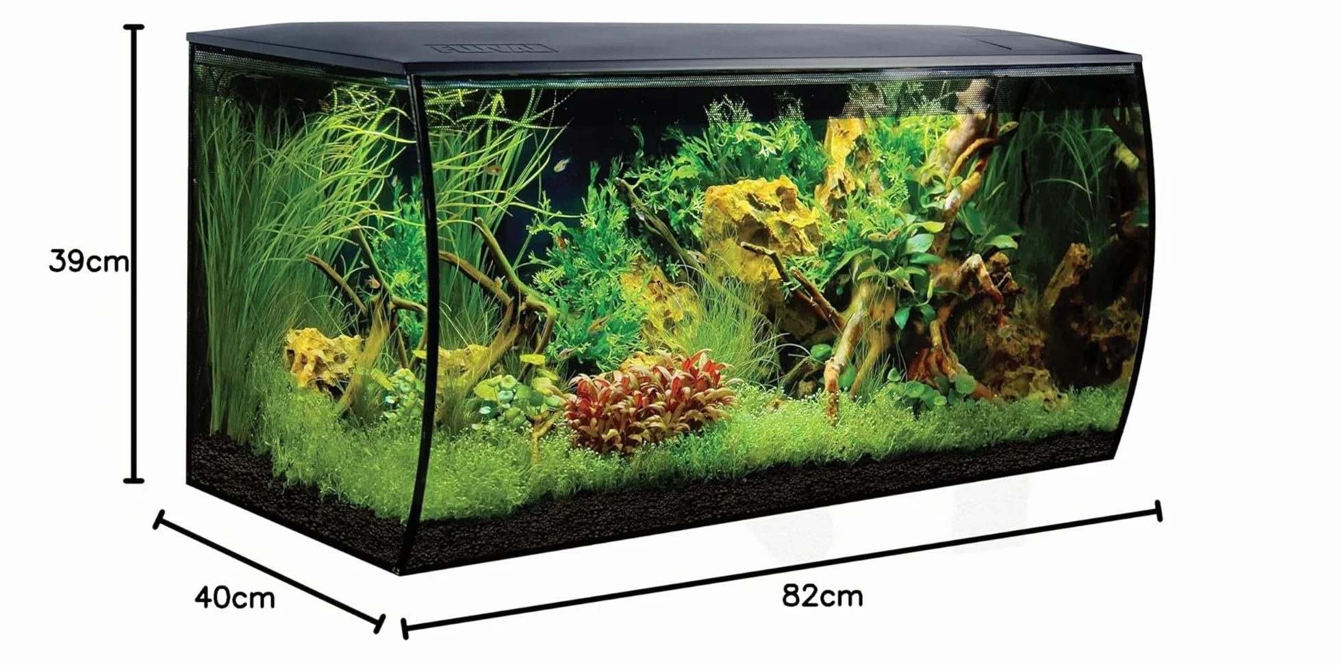 Fluval Acuarios de Vidrio, 1 Unidad 4000 g, NEGRO