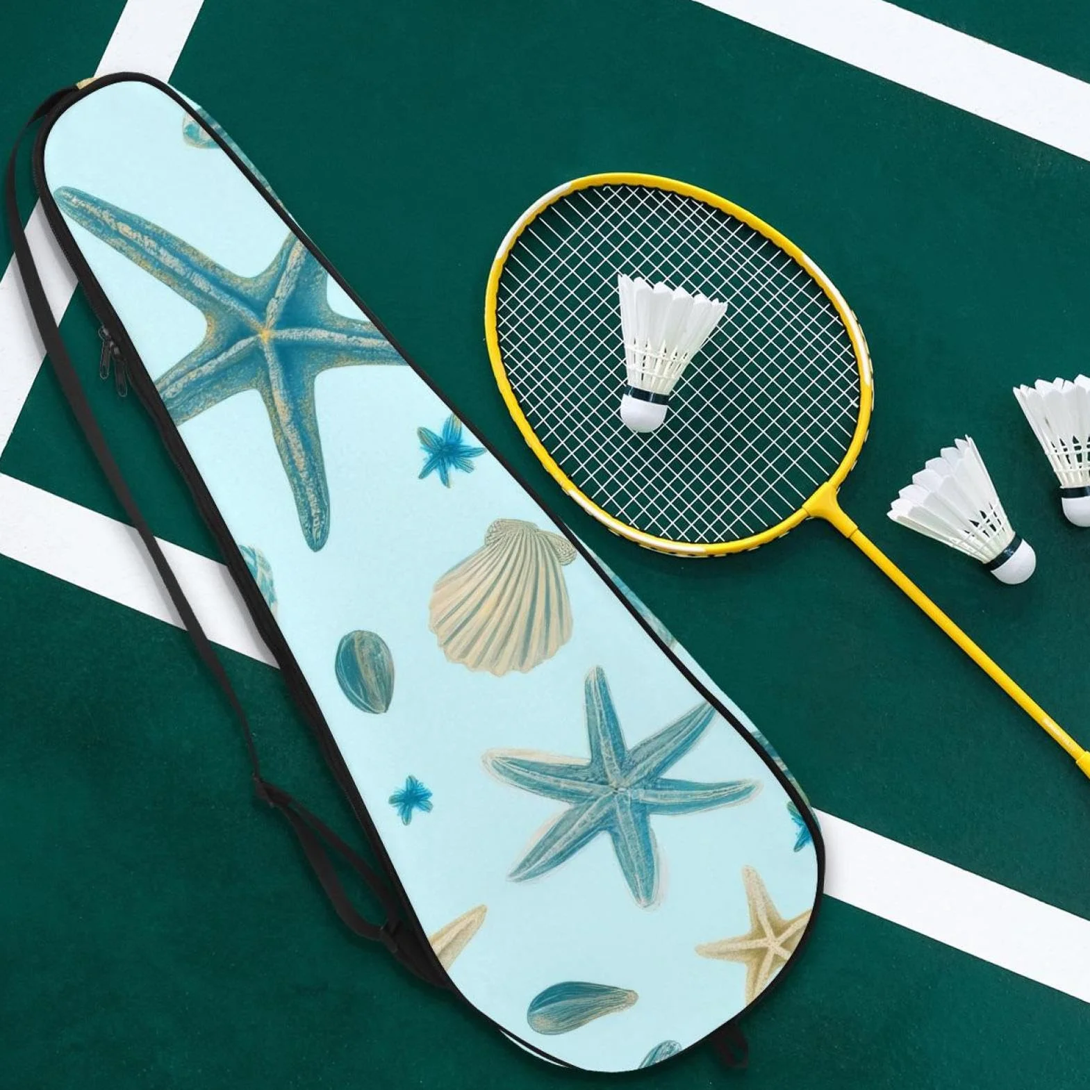 Funda para raqueta de bádminton acolchada con correa de hombro ajustable