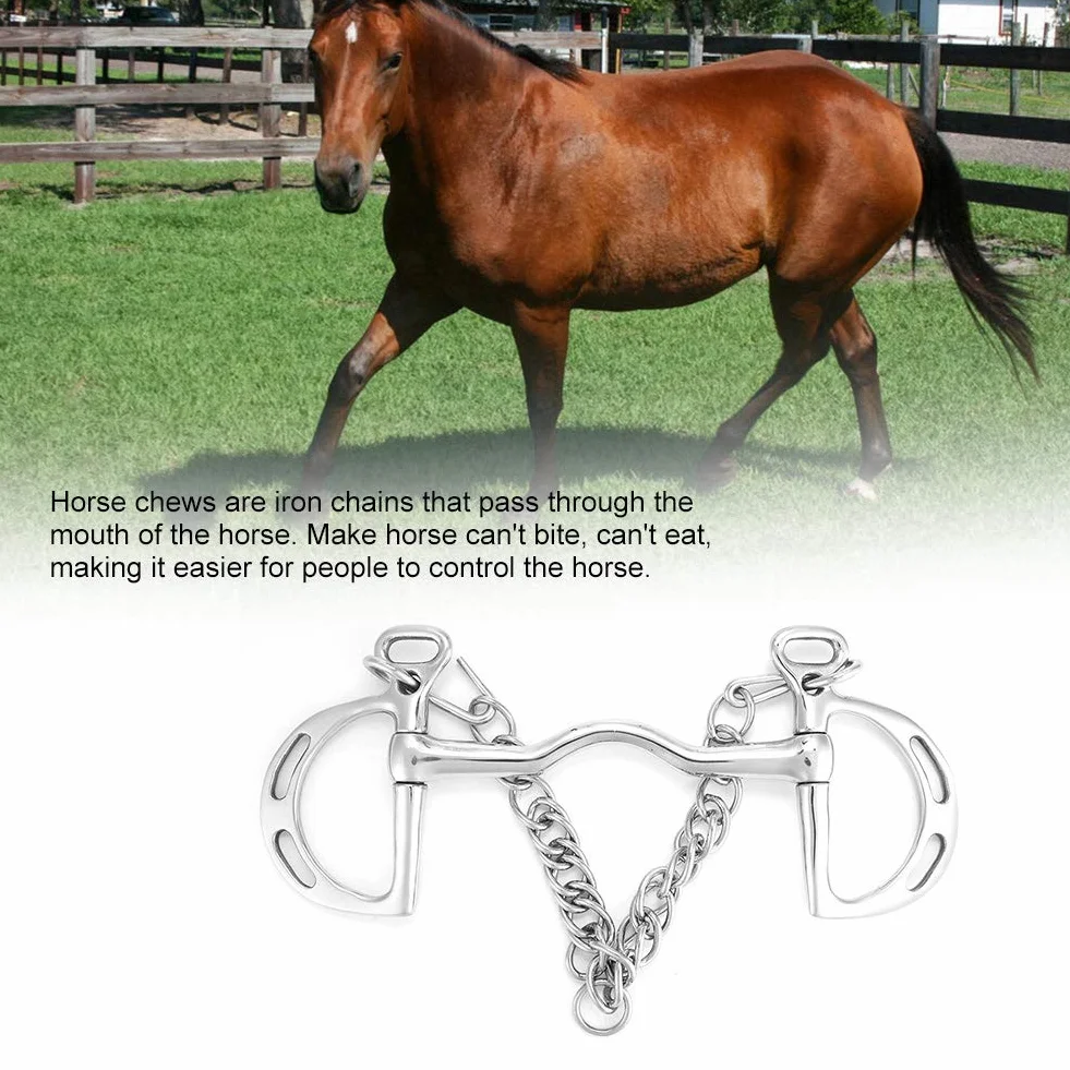 wosume Rodillo de Boca cómodo y Seguro, masticación de Caballos, Cadena de Boca de Caballo Caballo Bocado para Caballo para Uso prolongado(The Horse's Mouth is 125 mm Long)