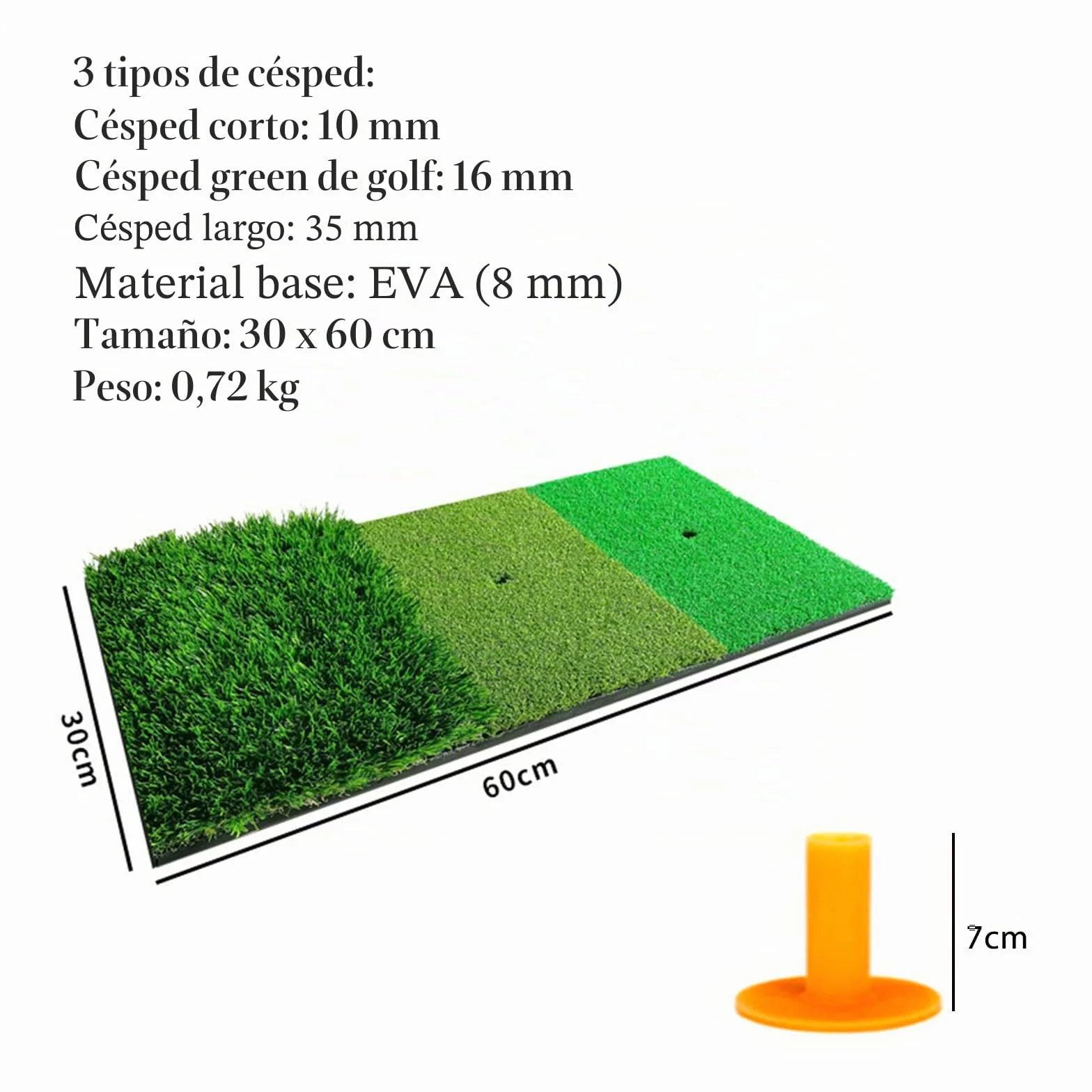 Red de práctica de golf 10x7 pies (300x200 cm) con alfombrilla de triple césped y objetivo de nailon para entrenamiento