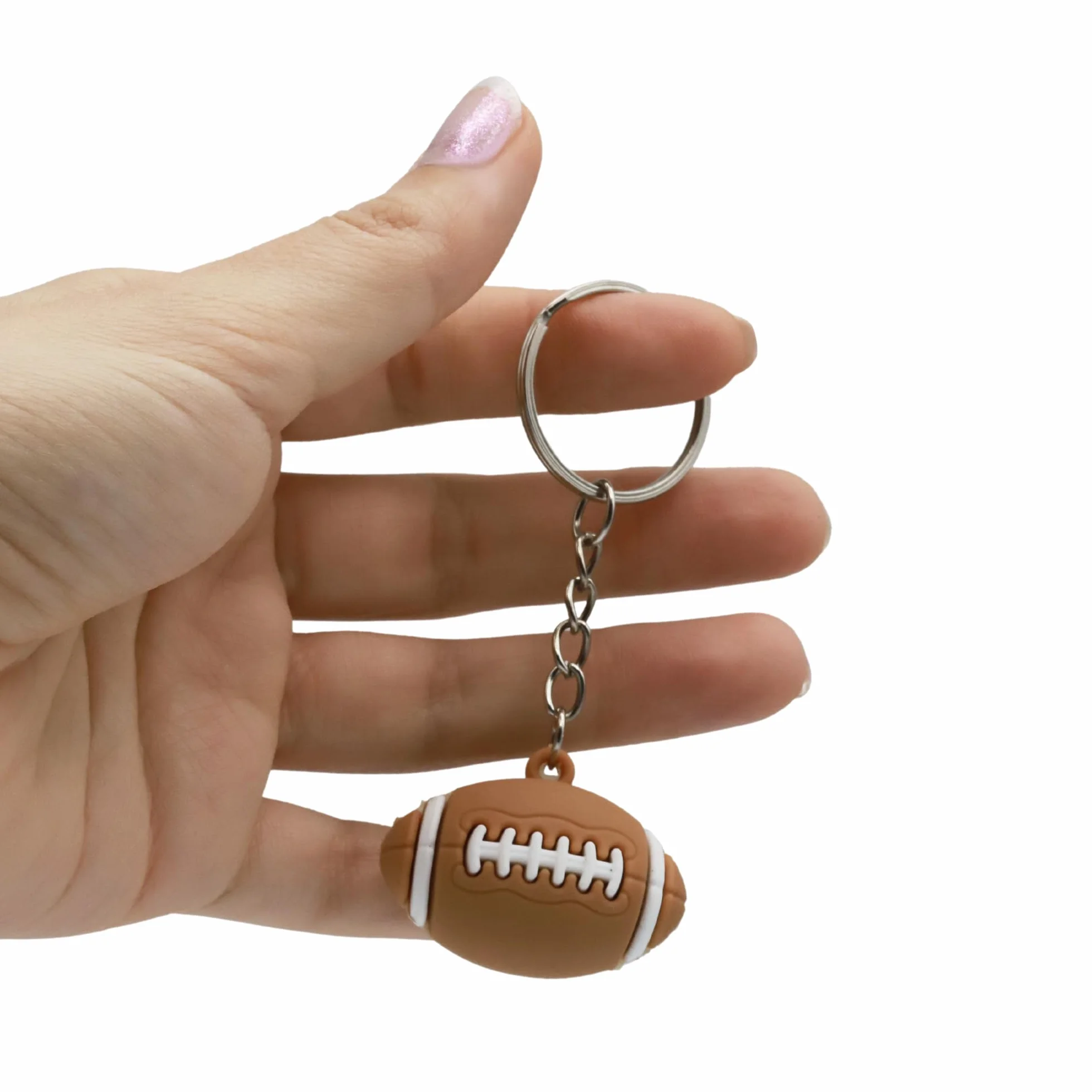 AUTOZOCO Llavero plástico pelota de fútbol americano 10 cm