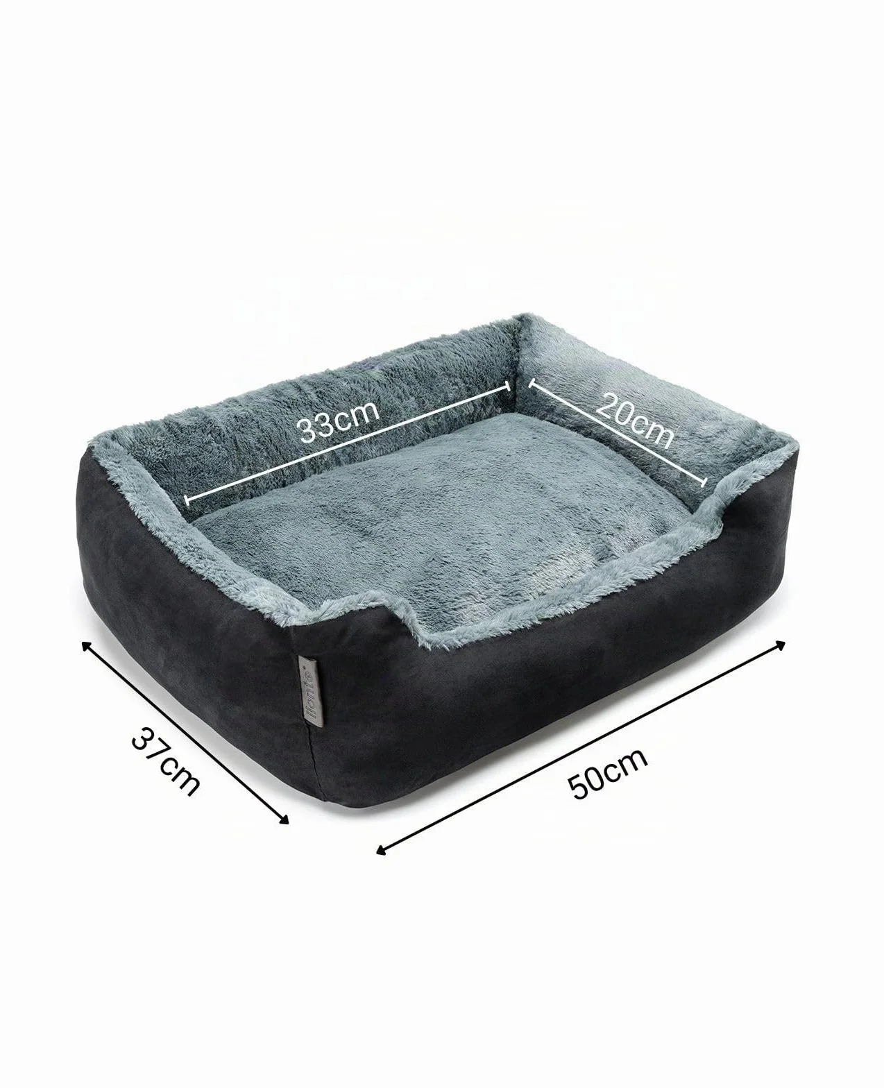 lionto Cama perros cojín perros cesta perros con cojín tamaño (S) 50x37 cm gris/negro