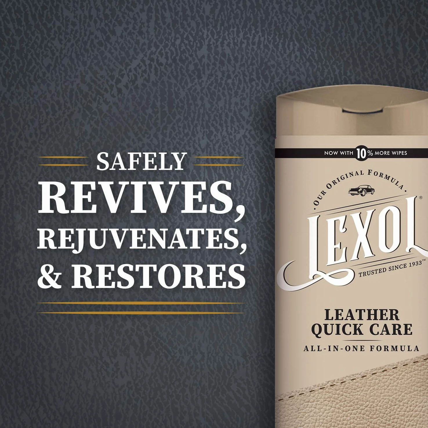 Lexol All Leather Quick Care - Fórmula todo en uno, el mejor limpiador y acondicionador de piel, para uso en aparatos de cuero, interiores de coche, zapatos, bolsas, toallitas de hojas de 28 cuentas,