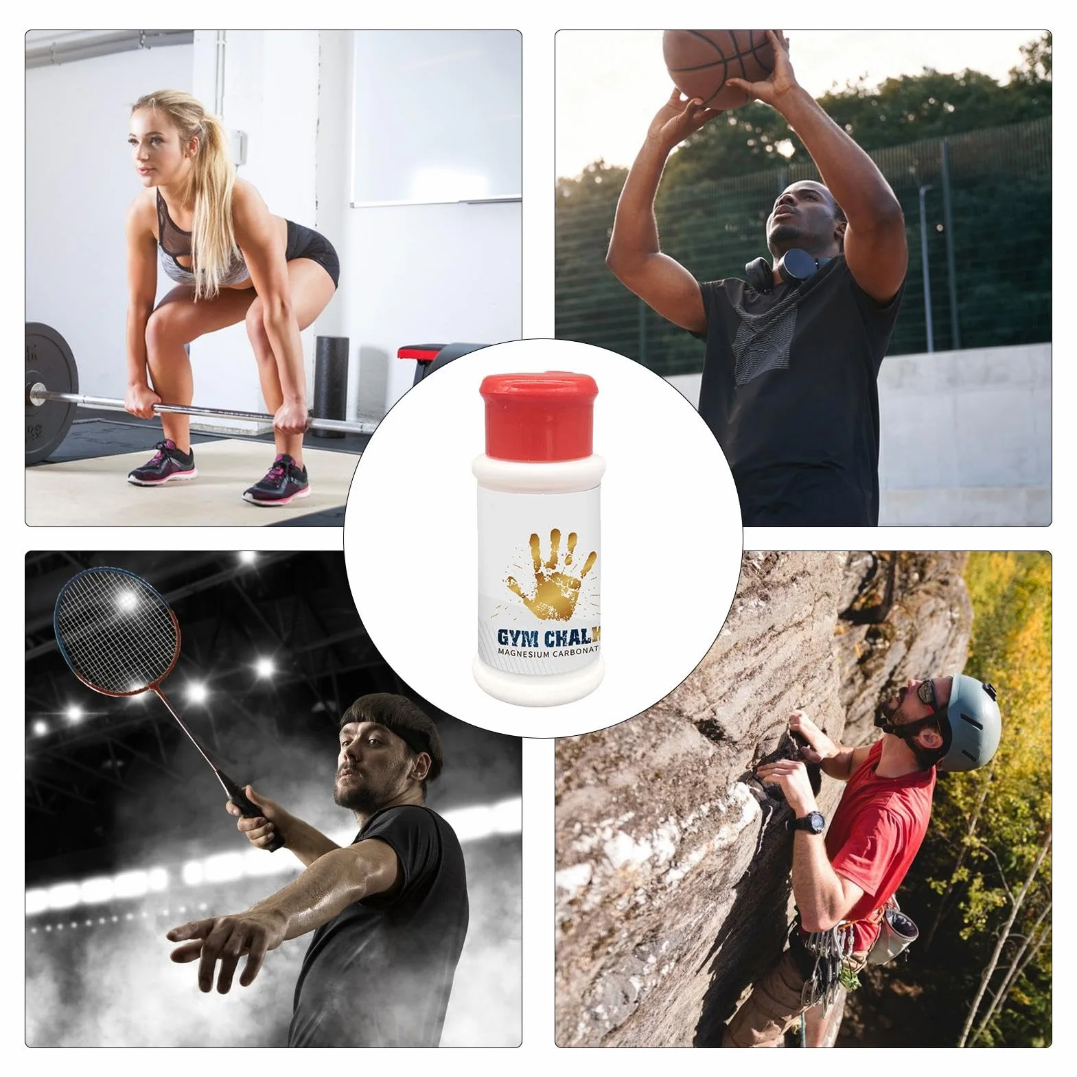 Tiza para levantamiento de pesas antideslizante absorbe sudor 60 ml magnesio fitness gimnasia baloncesto