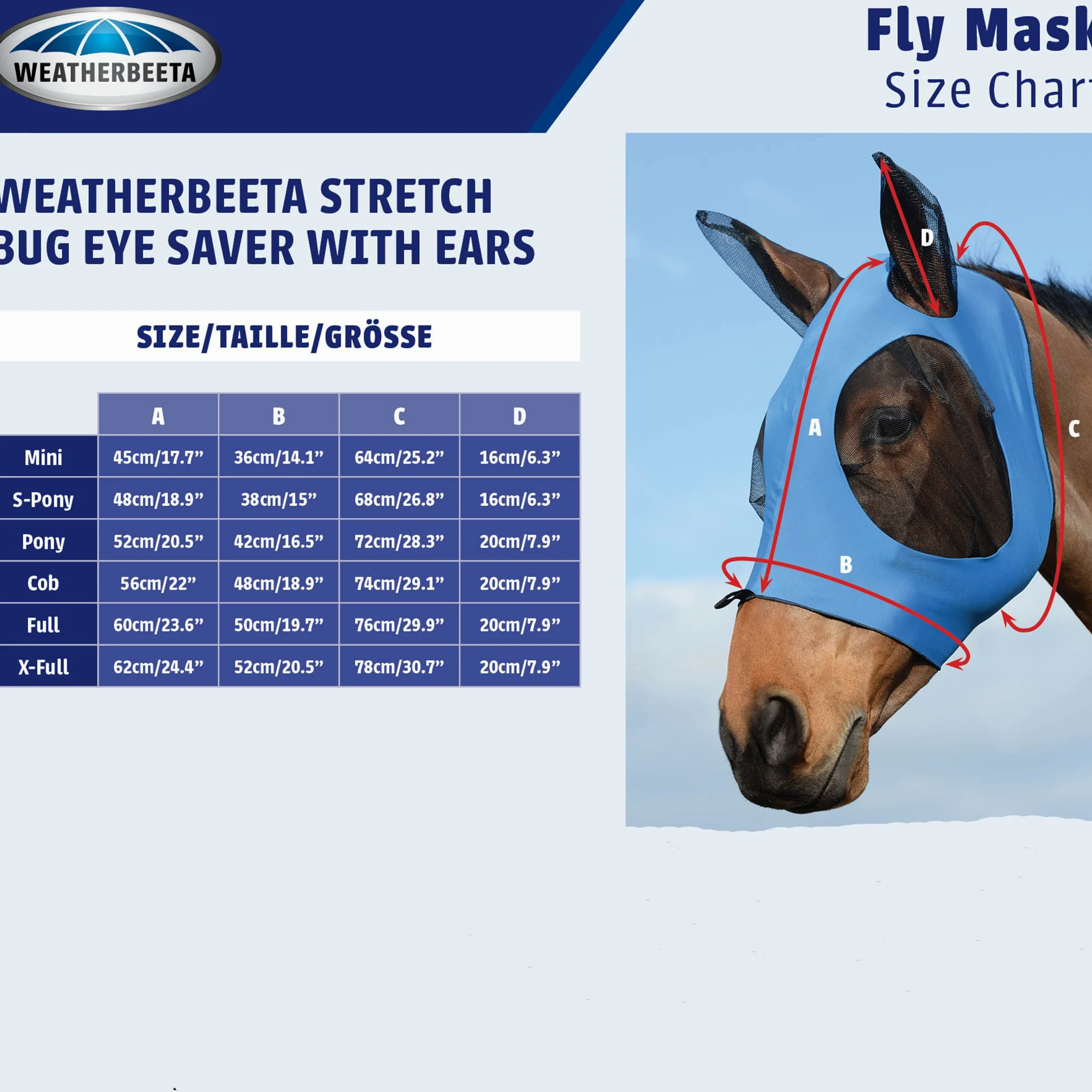 Weatherbeeta Stretch Bug Eye Saver with Ears 1002938 - Umbrella Print Weatherbeeta Mask Size - Full