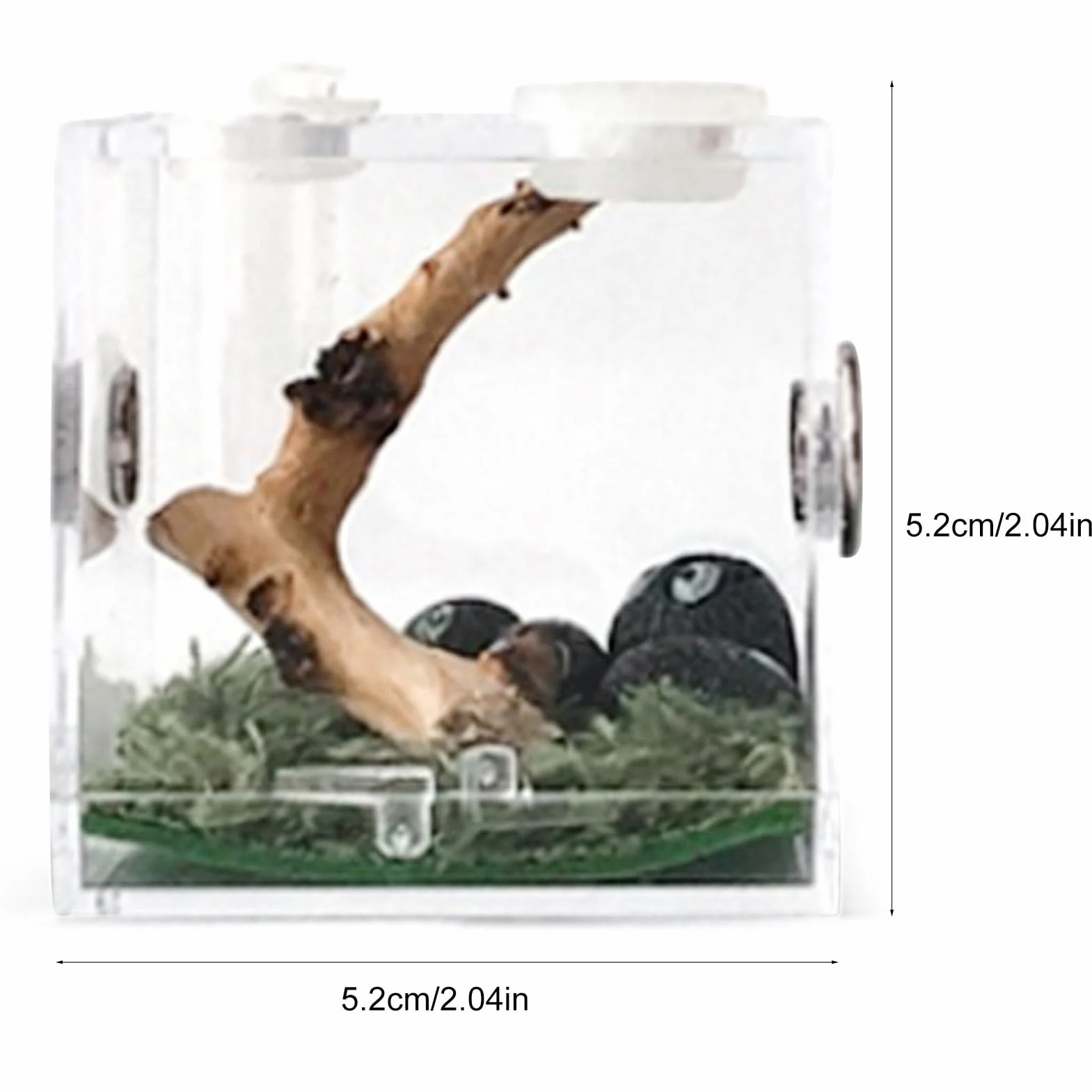 Caja de cría de 1 Piezas - Acrílico Transparente Reptil Habitat Case, para Spider Lizard Geckos Caracoles,Estuche de Terrario para Mini Mascota, Serpiente, Araña, Tarántulas, Molino