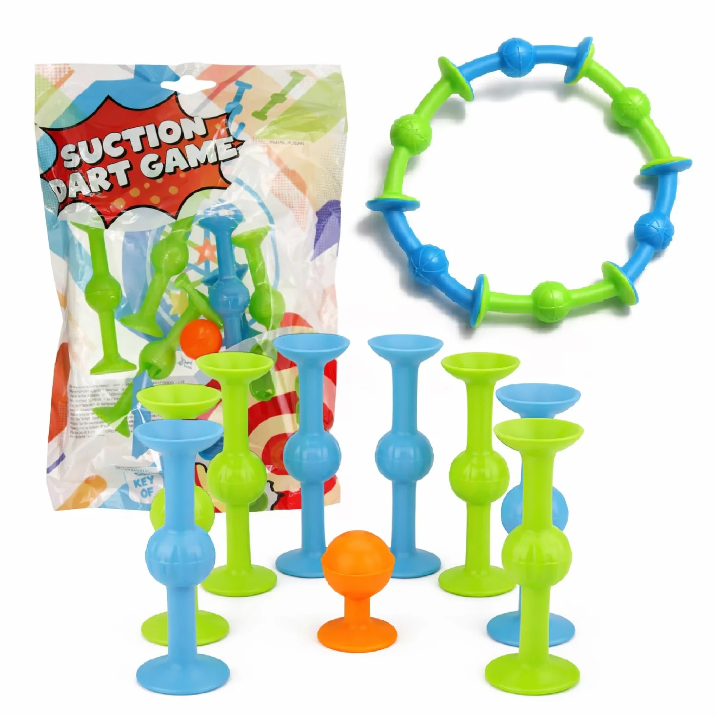 TIENDA EURASIA Juego de Dardos con Ventosa 9 Piezas Dardos de Silicona sin Látex Multicolor