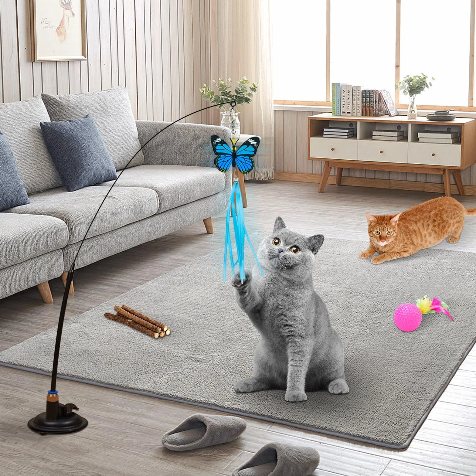 Set de 33 Piezas de Juguetes para Gatos - Túnel, Ratones, Varita de Plumas, Peces - Paquete de Variedad para Gatitos